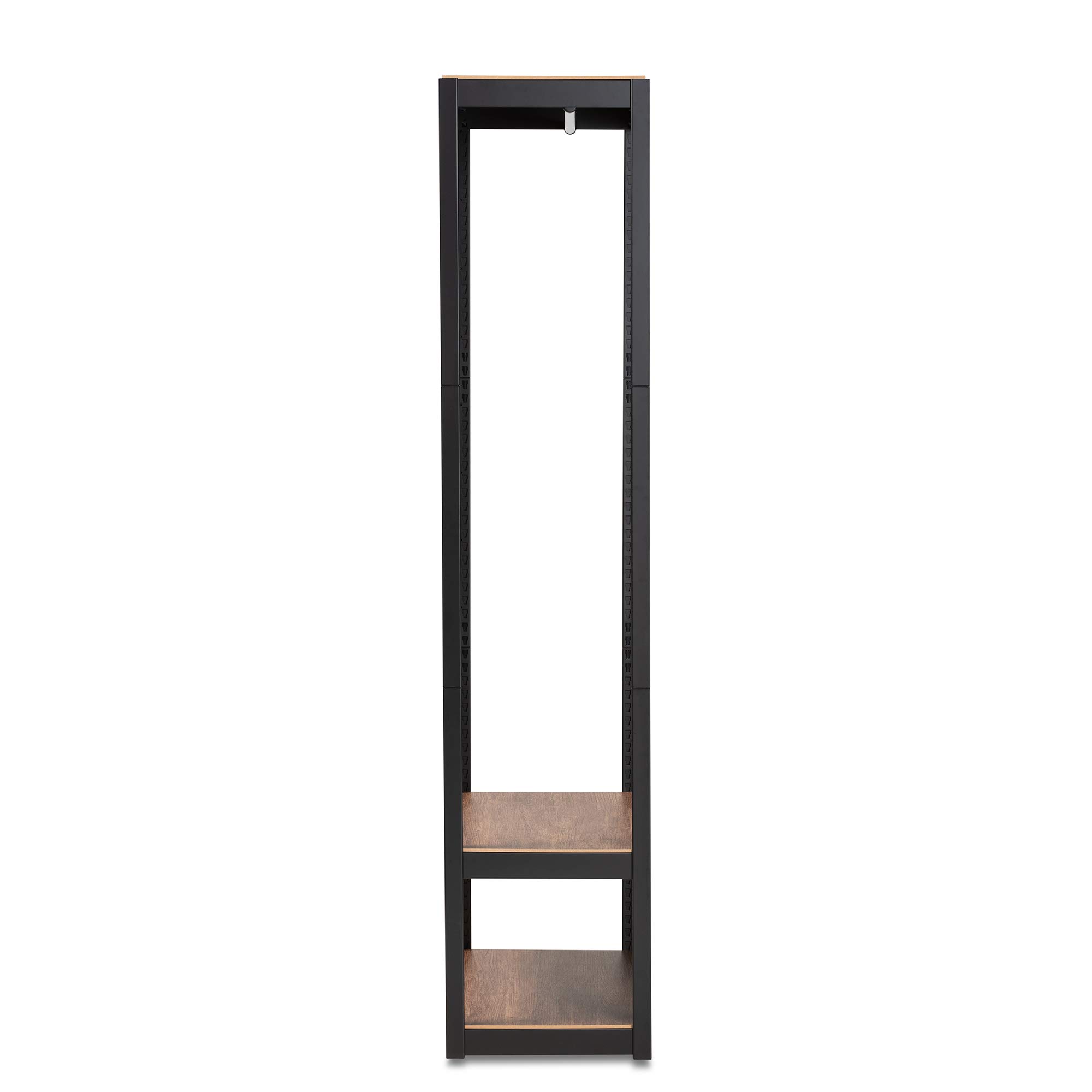 Baxton Studio Closet Storage Organizer - 3-Tier Shelving Unit for Bedroom & Closet Organization, Black/Brown - Perfect for Storing Shoes, Clothes & Accessories
