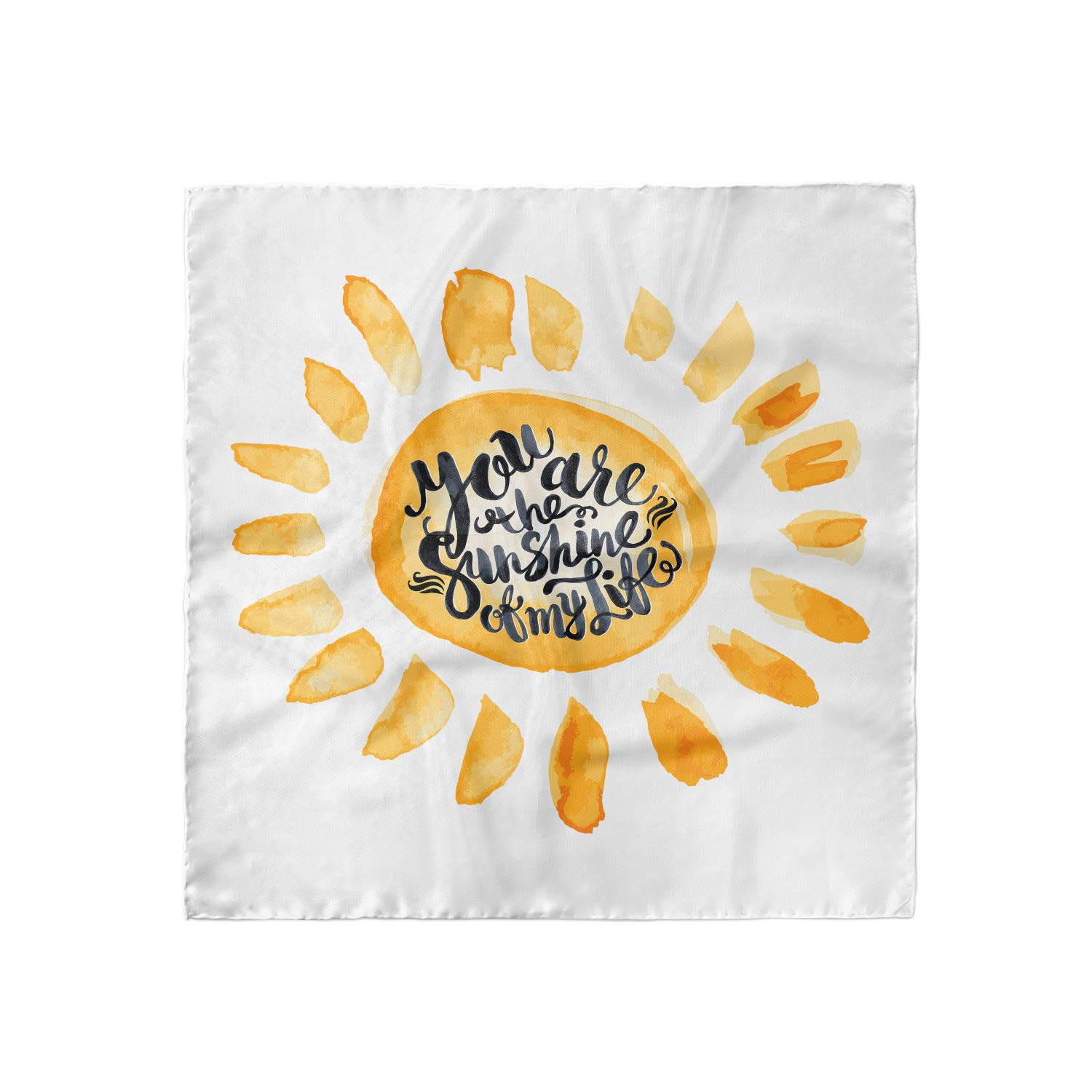 Ambesonne Yellow Hair Scarf - Watercolor Sun Design Head Wrap for Women, Fashionable Bandana & Headband for Summer, Beach, Outdoor Activities