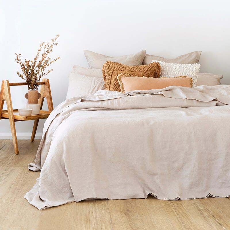Premium 100% Linen Pebble Quilt Cover Set - King Size Bedding | Breathable & Soft for All Seasons | Perfect for Master Bedroom, Guest Room & Luxury Hotels