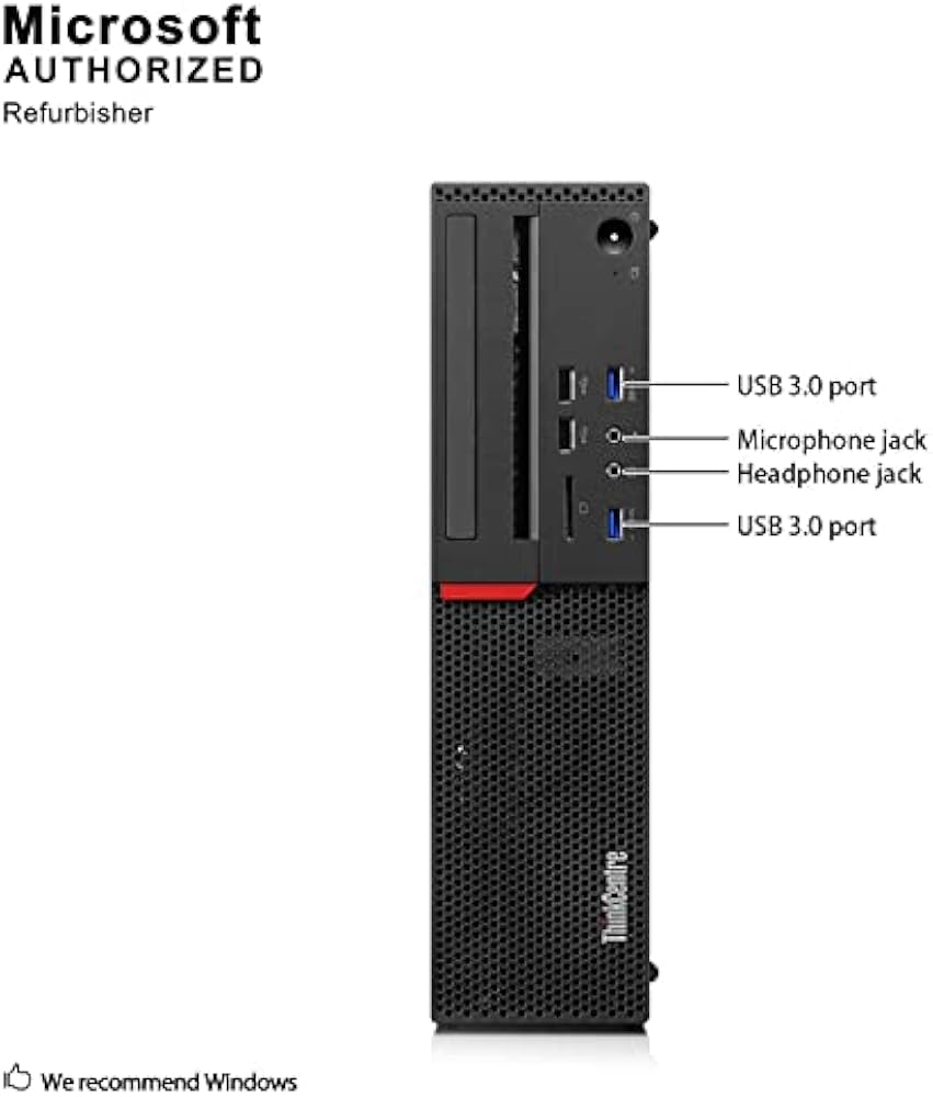 Lenovo ThinkCentre M800 SFF Business Desktop PC - Intel Core i5-6500 Quad-Core (6th Gen, up to 3.6GHz), 16GB DDR4 RAM, 512GB SSD, WiFi, Bluetooth 4.0, Triple Display (2x DP + 1x VGA), Windows 10 Pro 64-bit | Perfect for Office Work, Home Business & Multi-Monitor Setups