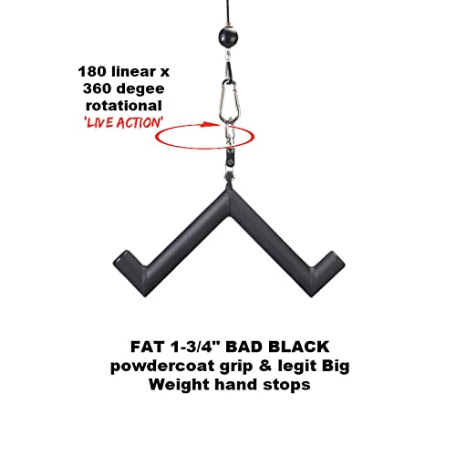 HOG LEGS 'The Rack' Gym Cable Attachments Set - FAT GRIP 'Subprimal' EZ Curl Bar, 'Ham Bone' Triceps Bar, 'Pork Chop' V Cable Bar & 'Ham Hock' Straight Bar for Cable Bicep & Tricep Workouts | Perfect for Home & Commercial Gyms, Strength Training & Muscle Building