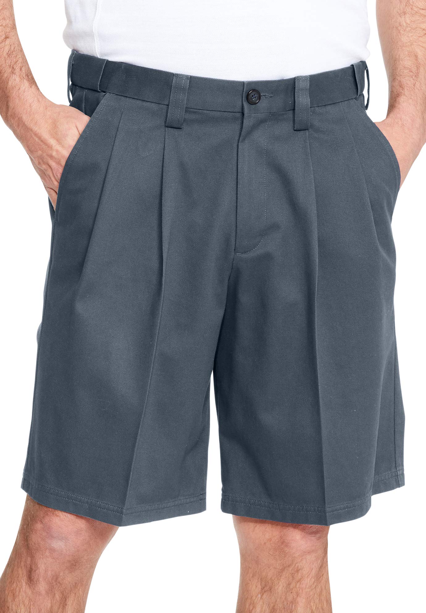 KingSize Men's Big & Tall Wrinkle-Free Expandable Waist Pleat Front Shorts - Comfortable Stretch Fit for Casual Wear, Outdoor Activities & Summer Vacations