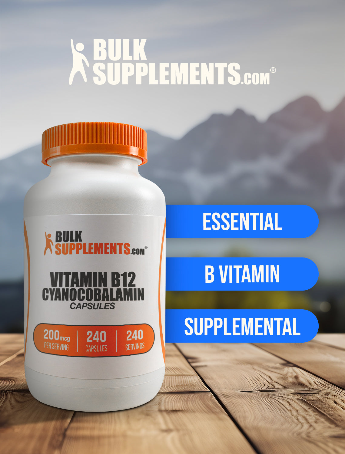 Vitamin B12 (1% Cyanocobalamin) Capsules - High Potency Energy Booster for Fatigue Relief & Metabolism Support - Perfect for Vegan Diets & Active Lifestyles
