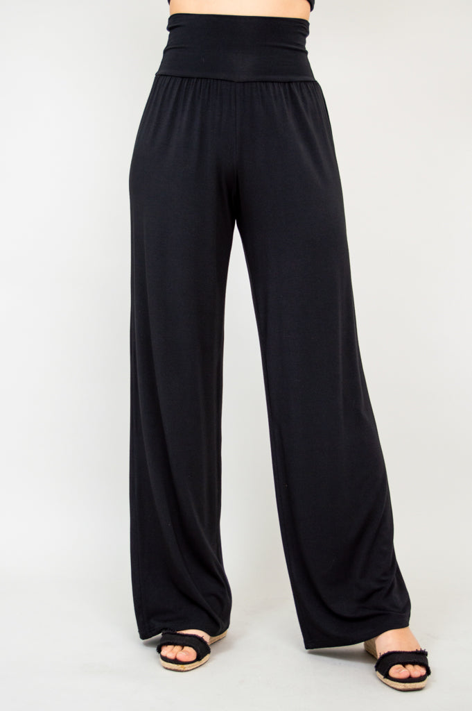 Gaylene Women's Black Bamboo Pants - Soft & Comfortable Stretchy Yoga Pants for Workout, Lounge & Everyday Wear