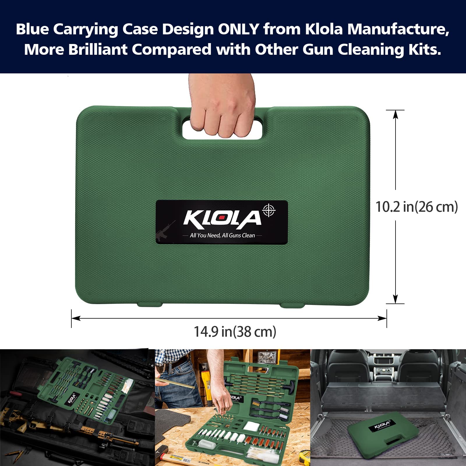 Universal Gun Cleaning Kit for Rifle, Pistol, Shotgun & Handgun - Complete Cleaning Set with Case & Brushes for All Caliber Guns | Perfect for Firearm Maintenance, Hunting & Range Shooting