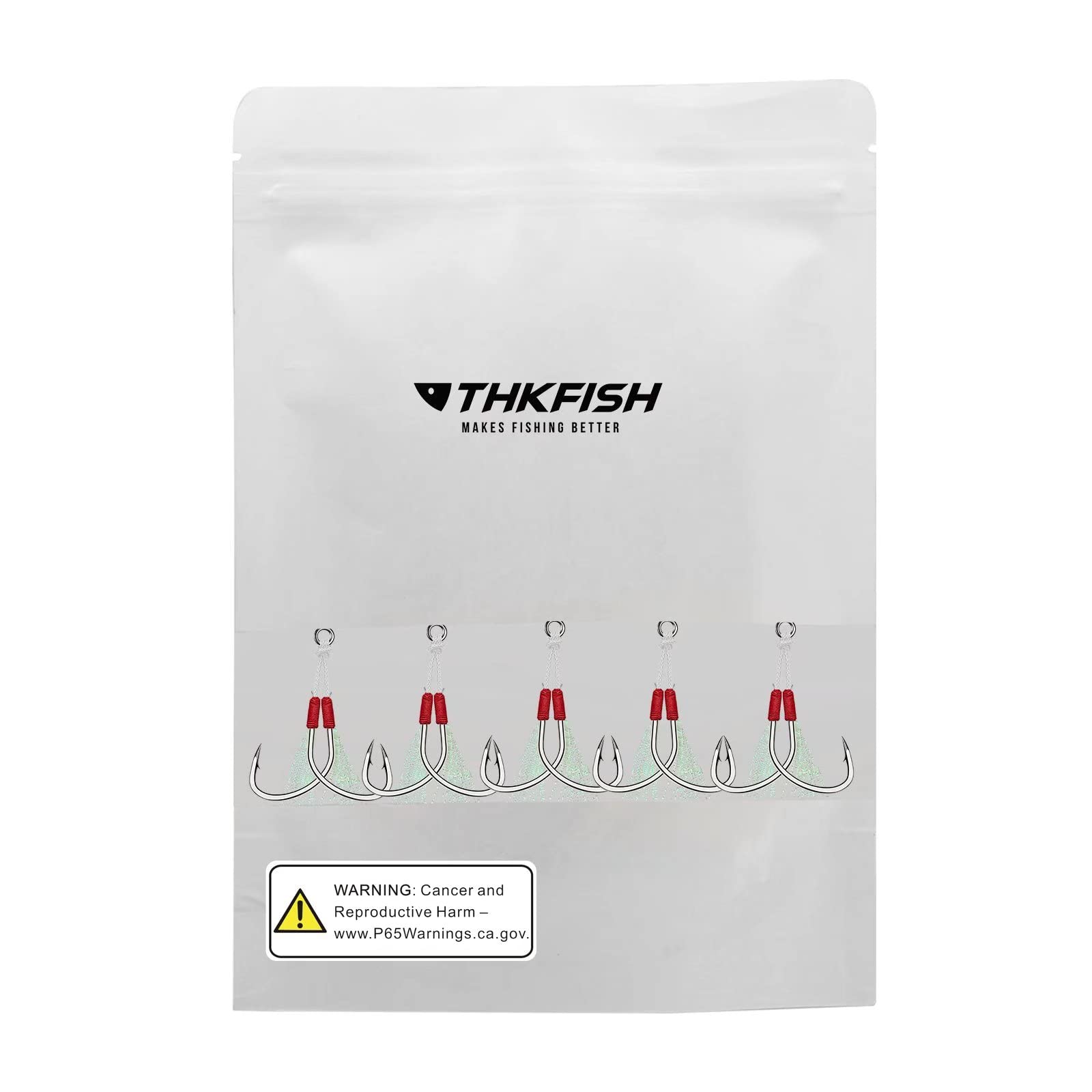 THKFISH Saltwater Fishing Assist Hooks - Double Stinger Jigging Hooks for Slow Pitch & Vertical Jigging Lures (5/15/20pcs) - Perfect for Deep Sea Fishing, Trolling & Saltwater Game Fish