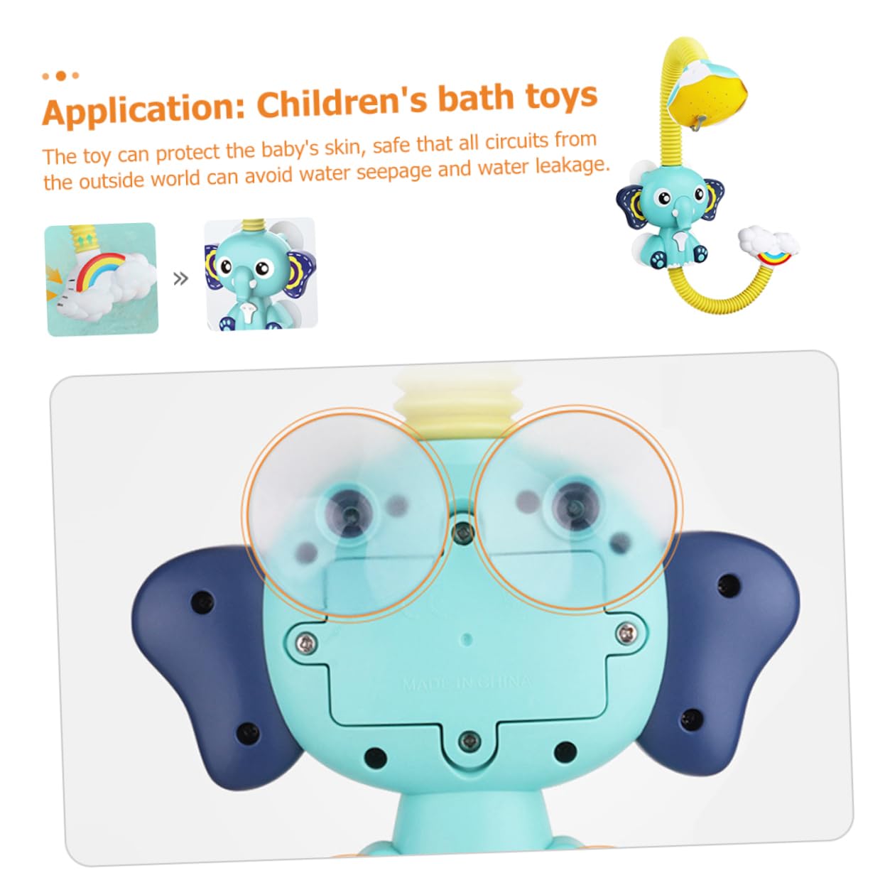FAVOMOTO 3-Pack Elephant Shower Spray Toys - Fun Bath Time Sprayer for Kids, Water Splash Bathtub Toys for Toddlers (BPA-Free Plastic) - Perfect for Baby Bath Time, Pool Parties & Outdoor Water Play