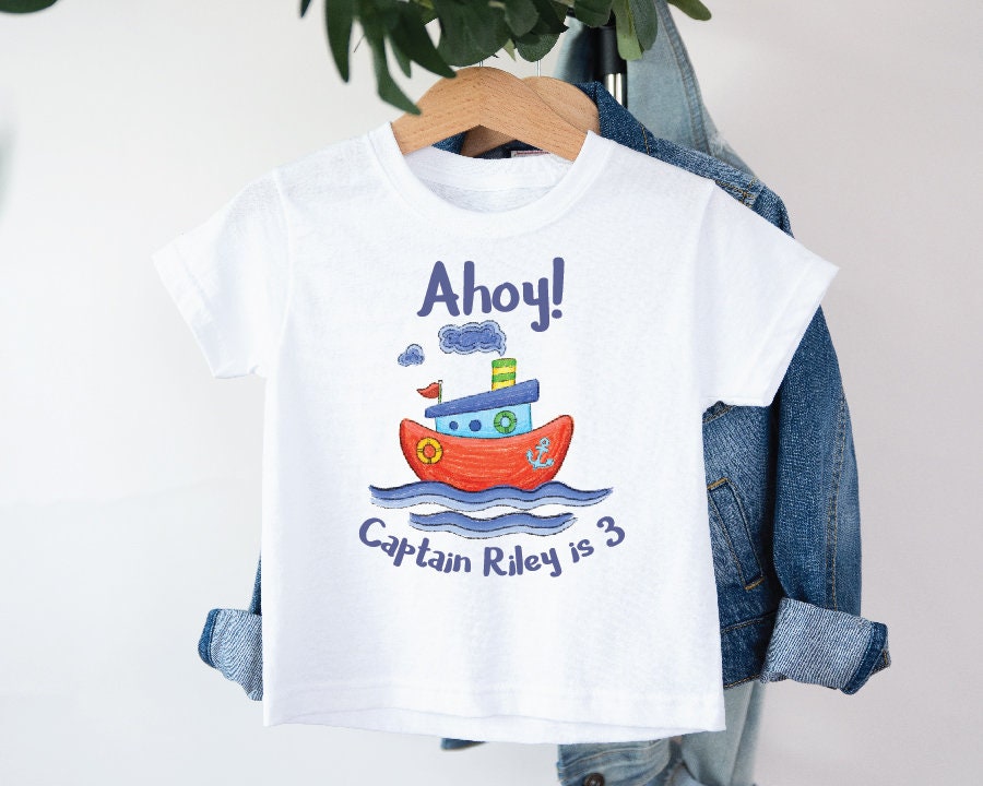 Ahoy Captain T-Shirt - Vintage Nautical Graphic Tee for Men & Women - Perfect for Sailing, Pirate Parties & Casual Wear