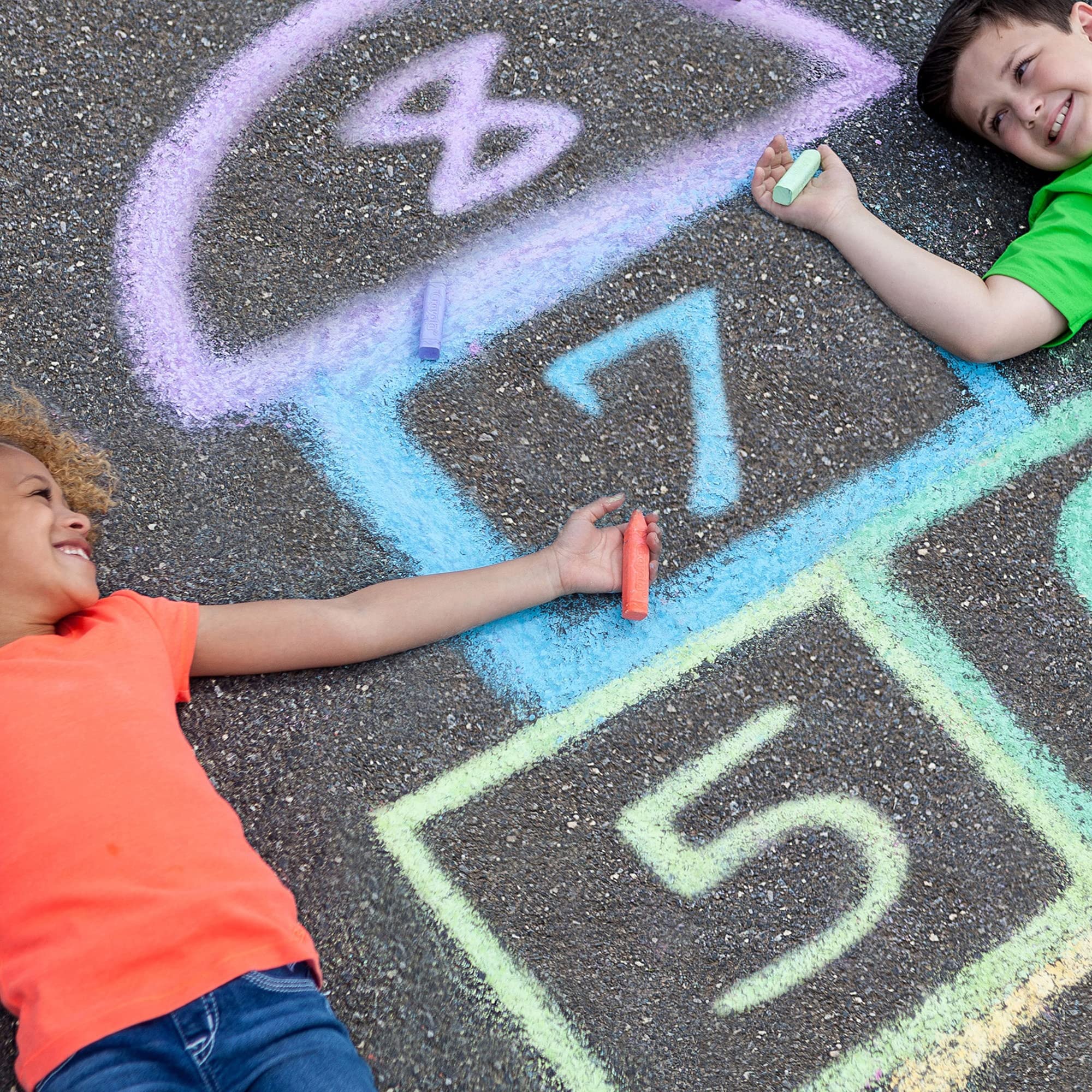 Crayola Ultimate Washable Chalk Collection (64 Count) - Bulk Non-Toxic Sidewalk Chalk for Kids, Anti-Roll Sticks, Vibrant Outdoor Drawing & Play - Perfect for School, Driveway Art, and Summer Activities