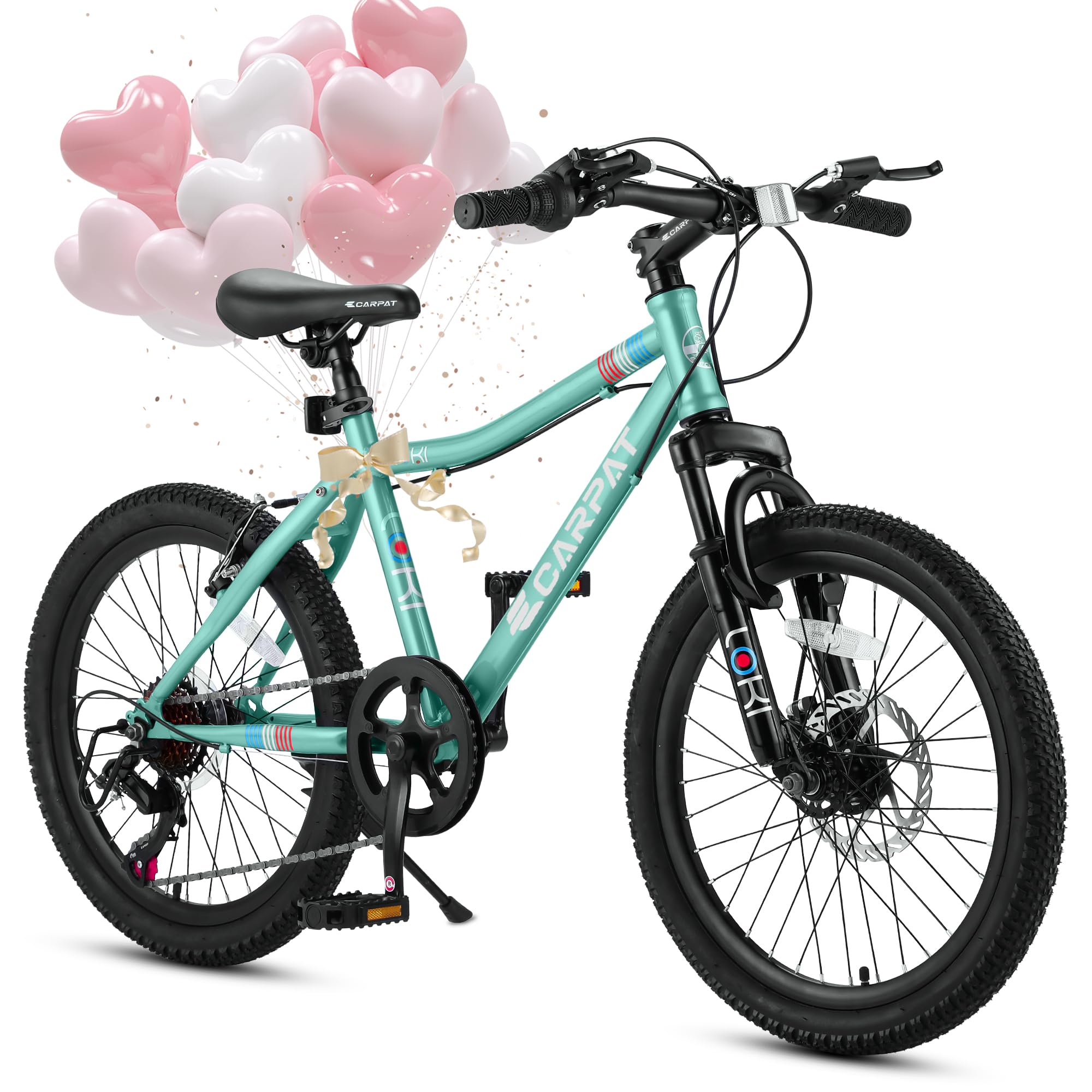 **Ecarpat 20 Inch Kids' Bike for Ages 6-12 | 7-Speed Mountain Bike for Boys & Girls | Birthday Gift | Outdoor, City & Snow Cycling | Pink, Blue, Green, White Options**    *(Perfect for Birthday Gifts, Outdoor Adventures, City Commuting & Snow Riding!)*