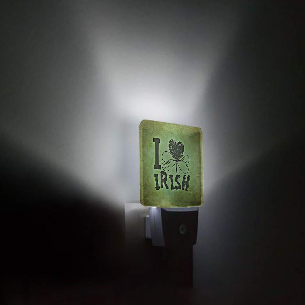 Irish Shamrock LED Night Light - Auto Sensor, Wall Plug for Bedroom & Hallway