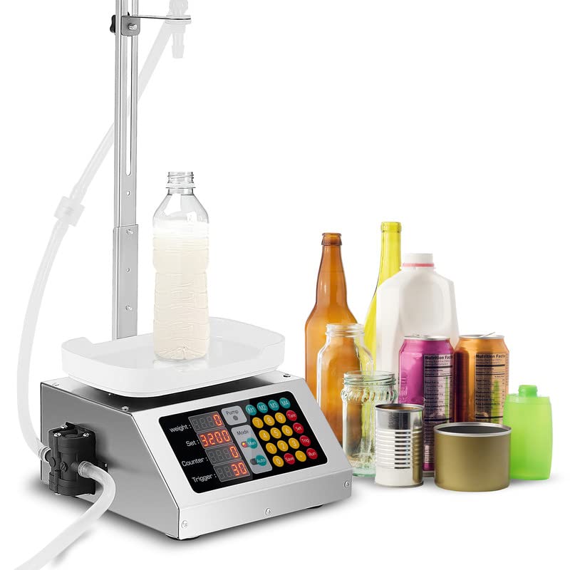 Hanchen Digital Liquid Filling Machine 10g-3kg Capacity | Bottle Filler with Weighing System | for MCT Oil, Milk, Beverage, Juice | 110V-220V (US Plug) | Perfect for Small Business & Home DIY Production
