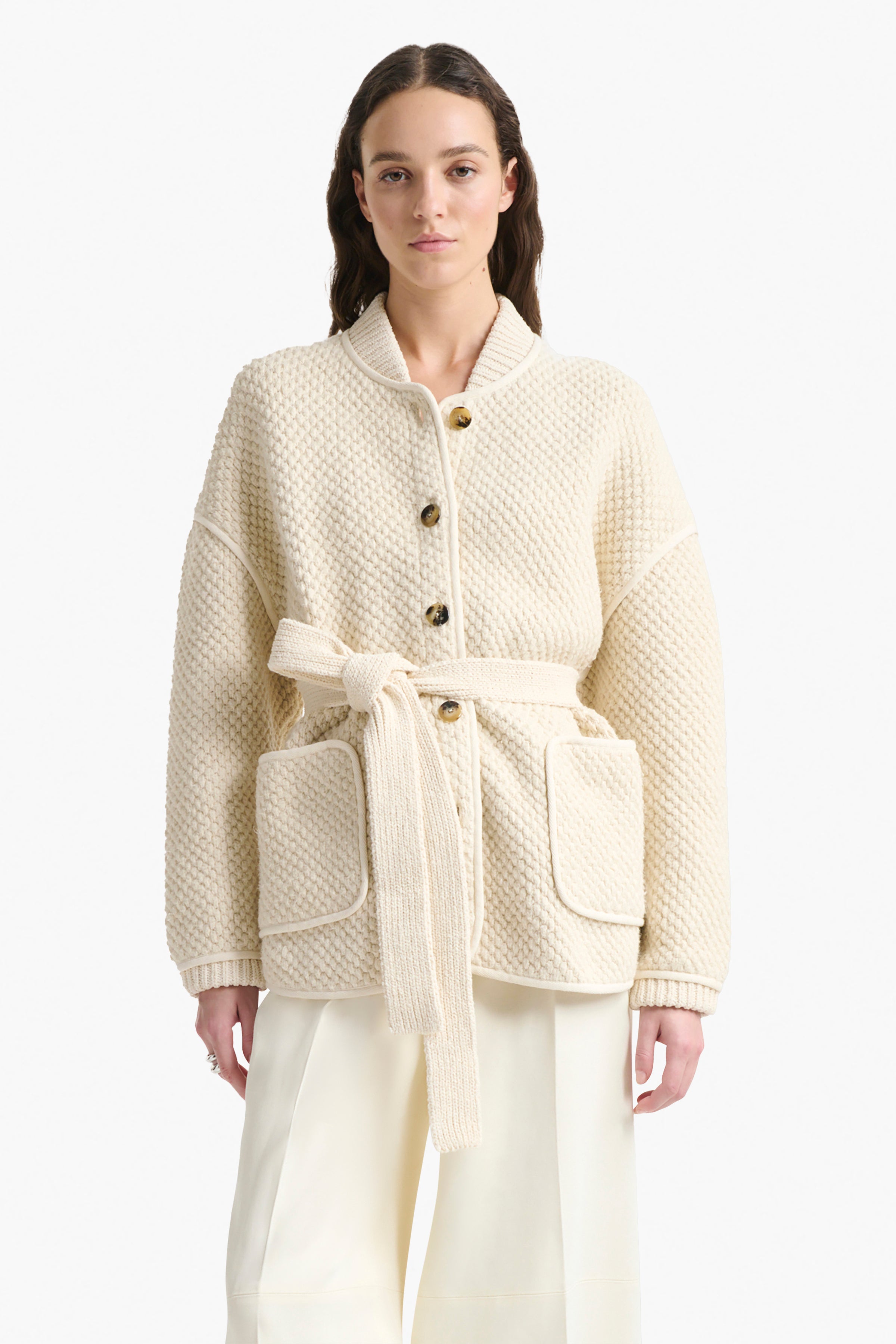 Gus Jacket Ivory - Premium Winter Coat for Men & Women - Warm Fleece Lined Outerwear for Cold Weather, Hiking & Outdoor Activities