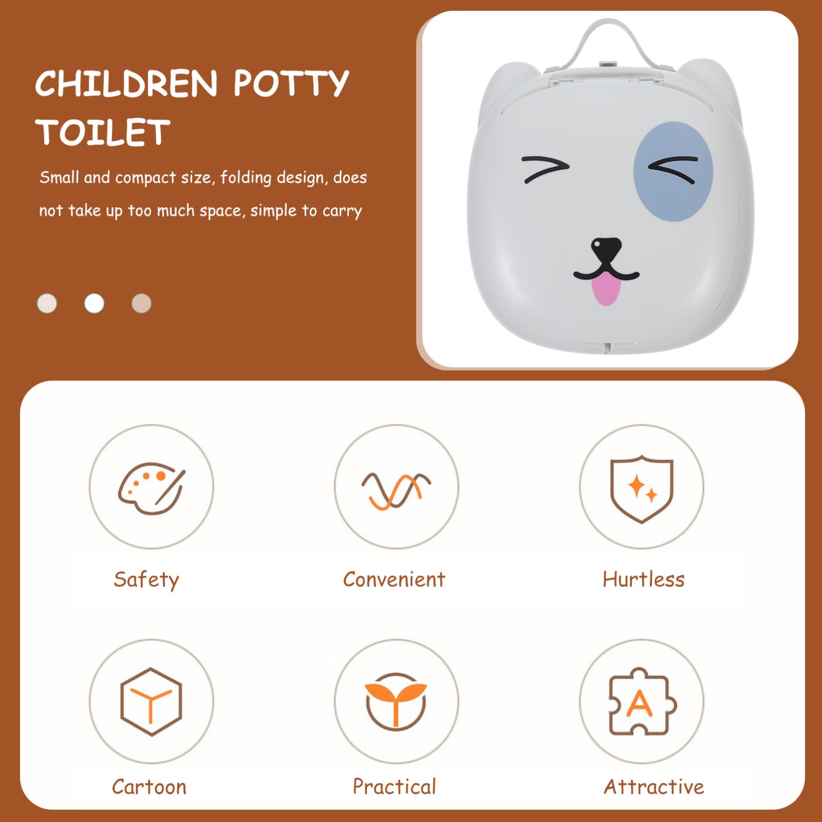 BIUDECO Portable Kids Potty Training Toilet - Light Grey Plastic Travel Potty for Toddlers - Perfect for Home, Travel, and Outdoor Use