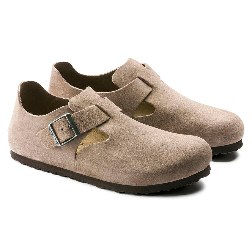 Birkenstock London Suede Leather Sandals - Classic Footbed Comfort in Taupe | Perfect for Casual Wear, Walking & Everyday Comfort