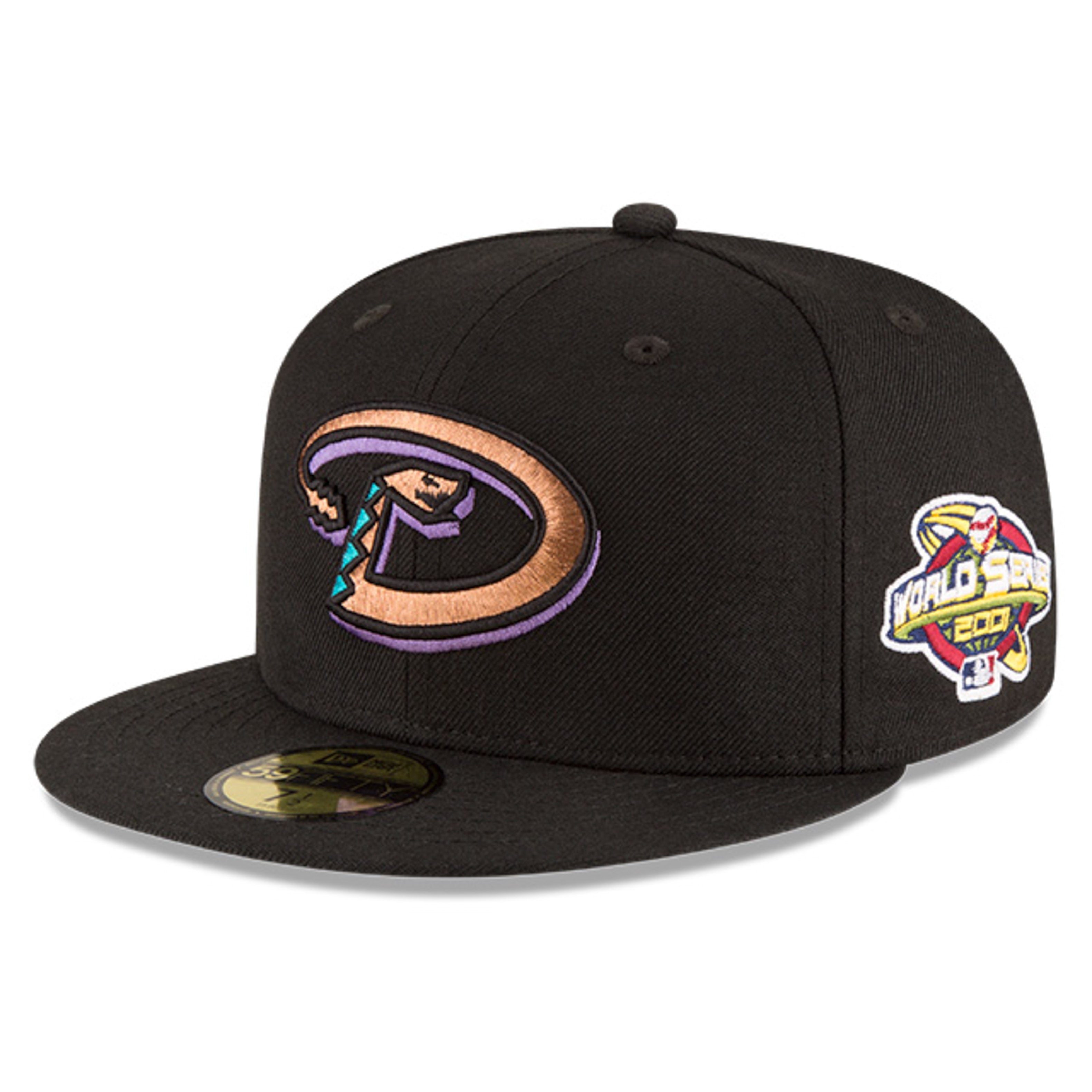 New Era 59Fifty Arizona Diamondbacks 2001 World Series Patch Snapback Hat - Black | Official MLB Baseball Cap for Fans & Collectors | Perfect for Games, Gifts & Streetwear Fashion