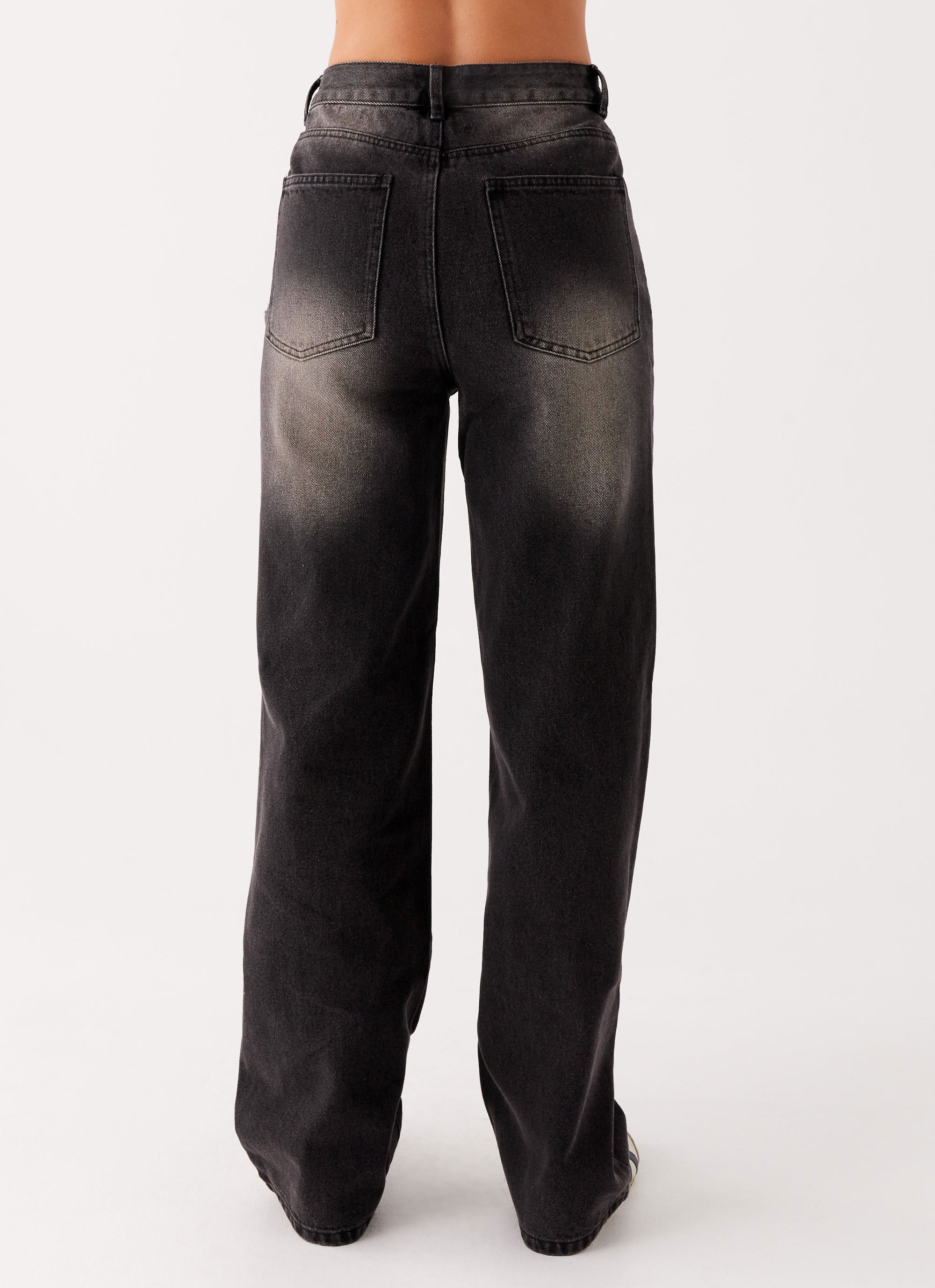 Back Again Straight Leg Denim Jeans for Women - Charcoal Wash | Comfortable & Stylish Casual Wear for Everyday Outfits