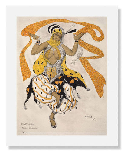 Léon Bakst Hindu Ballet Costume Design - Vintage Art Prints for Home Decor & Theater Enthusiasts | Perfect for Wall Art, Stage Inspiration & Collectors