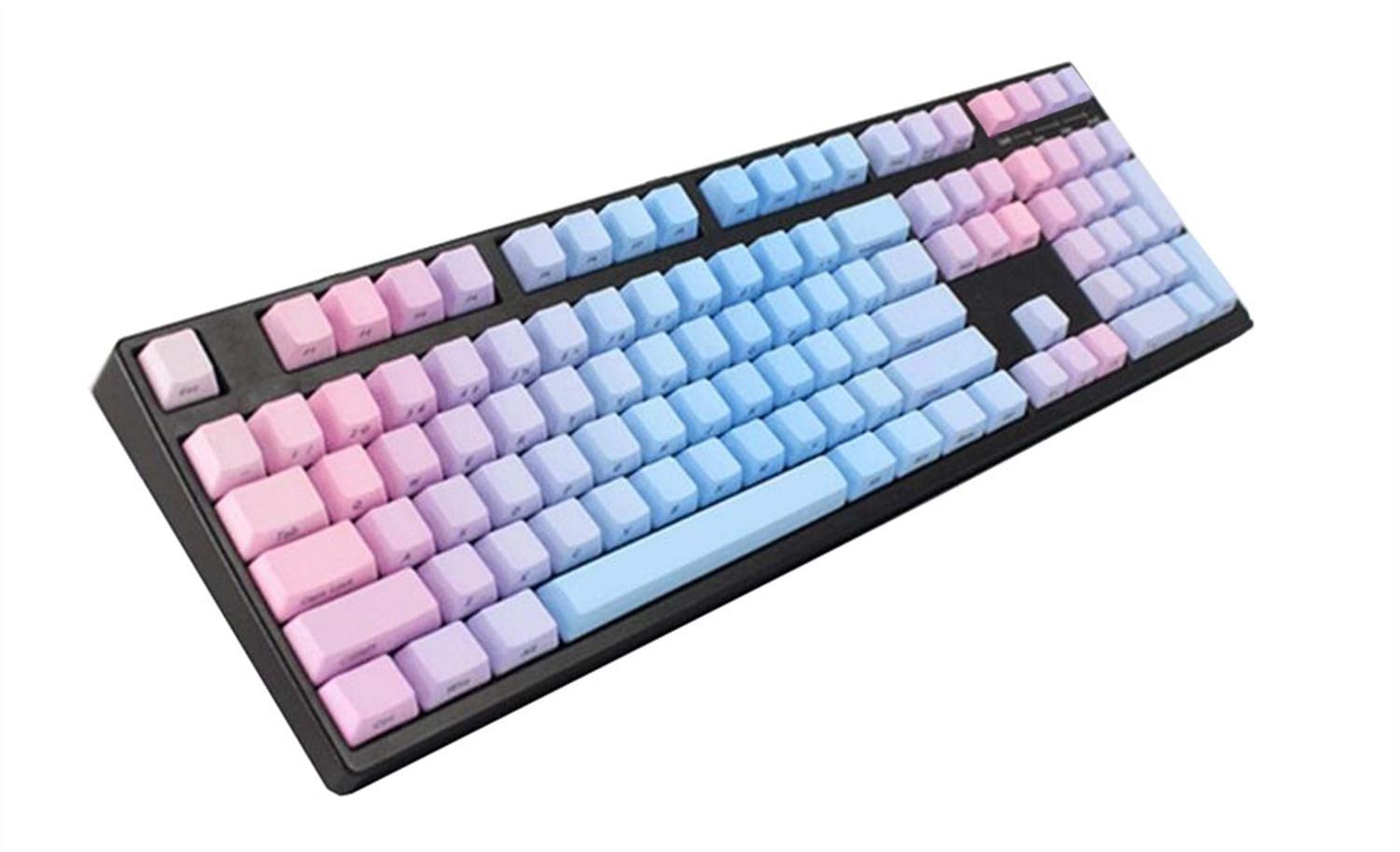 Sunset Blue Gradient PBT Keycaps - Top & Side Print, Blank, OEM Profile for Mechanical Keyboards (61 Keys) - Perfect for Gaming, Typing & Custom Keyboard Builds