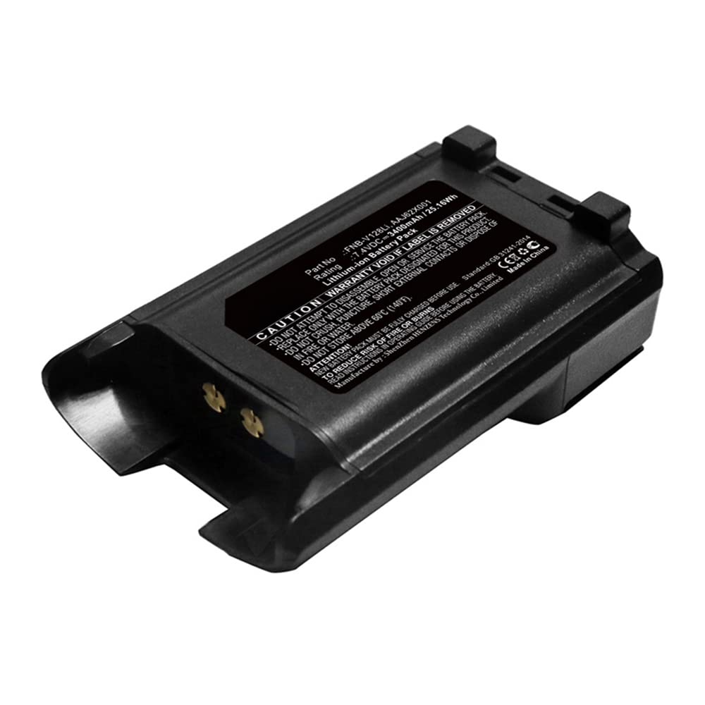 Synergy Digital 2-Way Radio Battery for Vertex VX-921 - 3400mAh Li-ion Replacement Battery (7.4V, FNB-V128Li Compatible) | Long-Lasting Power for Construction, Security & Outdoor Adventures