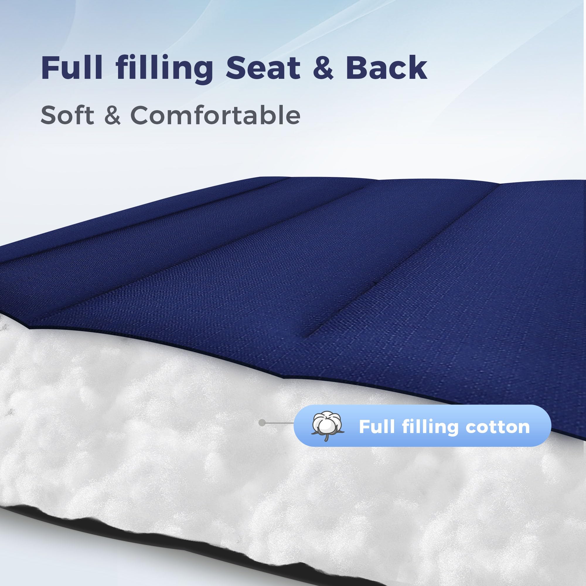 MAISON ARTS Zero Gravity Lounge Chair - Foldable Padded Recliner with Pillow & Cup Holder - 350LBS Weight Capacity - Blue - Perfect for Backyard, Poolside, Beach & Camping Outdoor Relaxation