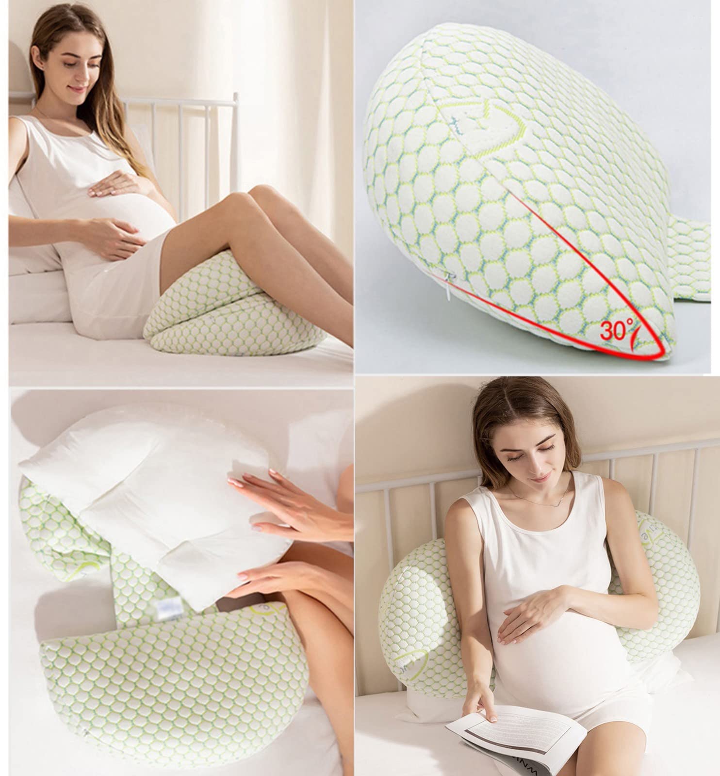 Best Adjustable Maternity Pillow for Side Sleepers - Ergonomic Pregnancy Body Pillow for Back Support & Comfort - Perfect Gift for First Time Moms - Ideal for Sleeping, Nursing & Relaxation During Pregnancy