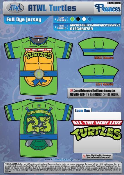 Cowabunga Teenage Mutant Ninja Turtles Youth Full Dye Baseball Jersey - Cool TMNT Sports Apparel for Kids & Teens - Perfect for Baseball Games, Cosplay & Fan Events
