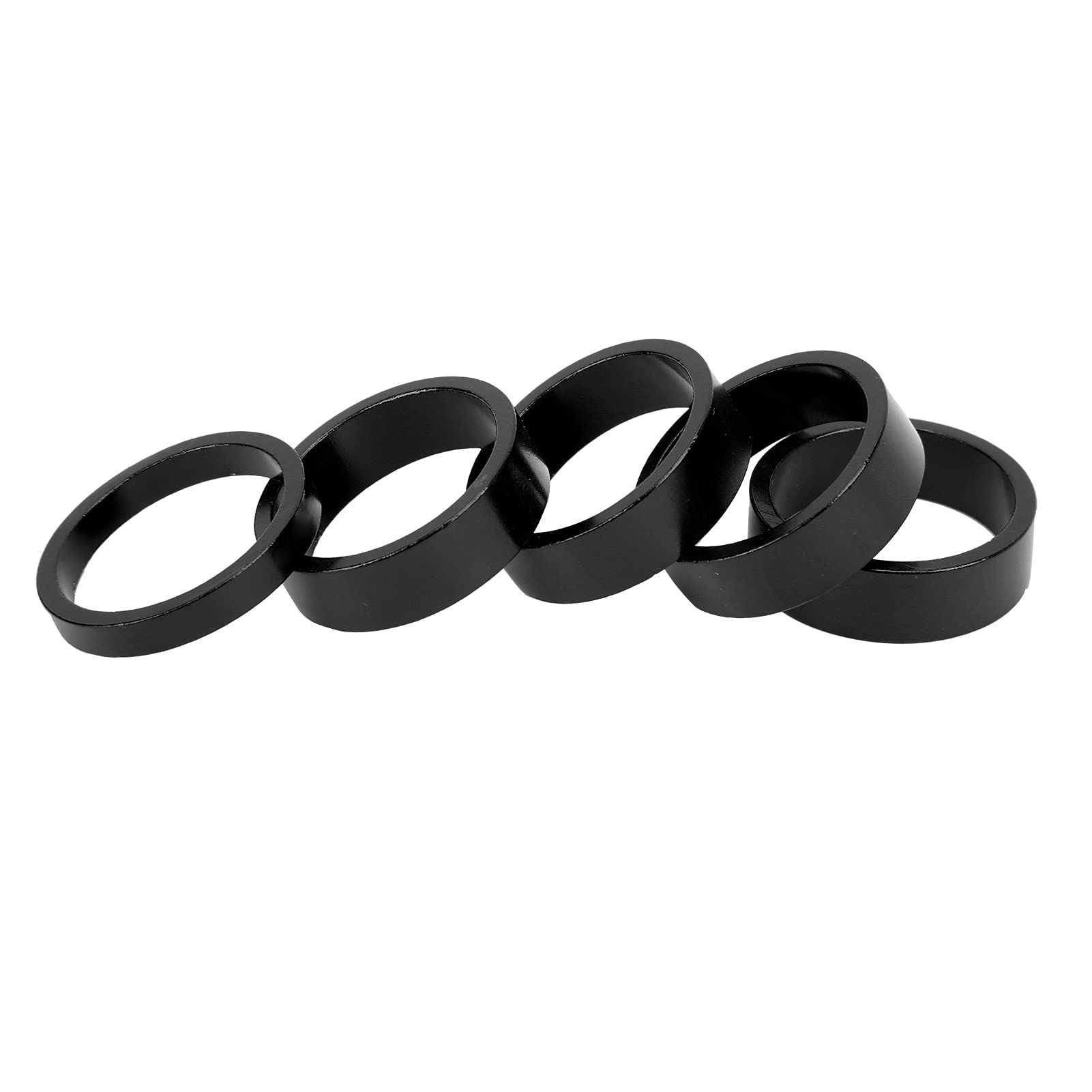 BNineteenteam 5-Piece Mountain Bike Fork Washer Set - Black Headset Spacer & Stem Gasket Kit for Bicycle Repair & Maintenance | Durable Replacement Parts for MTB, Road & Hybrid Bikes | Perfect for DIY Mechanics & Bike Shops