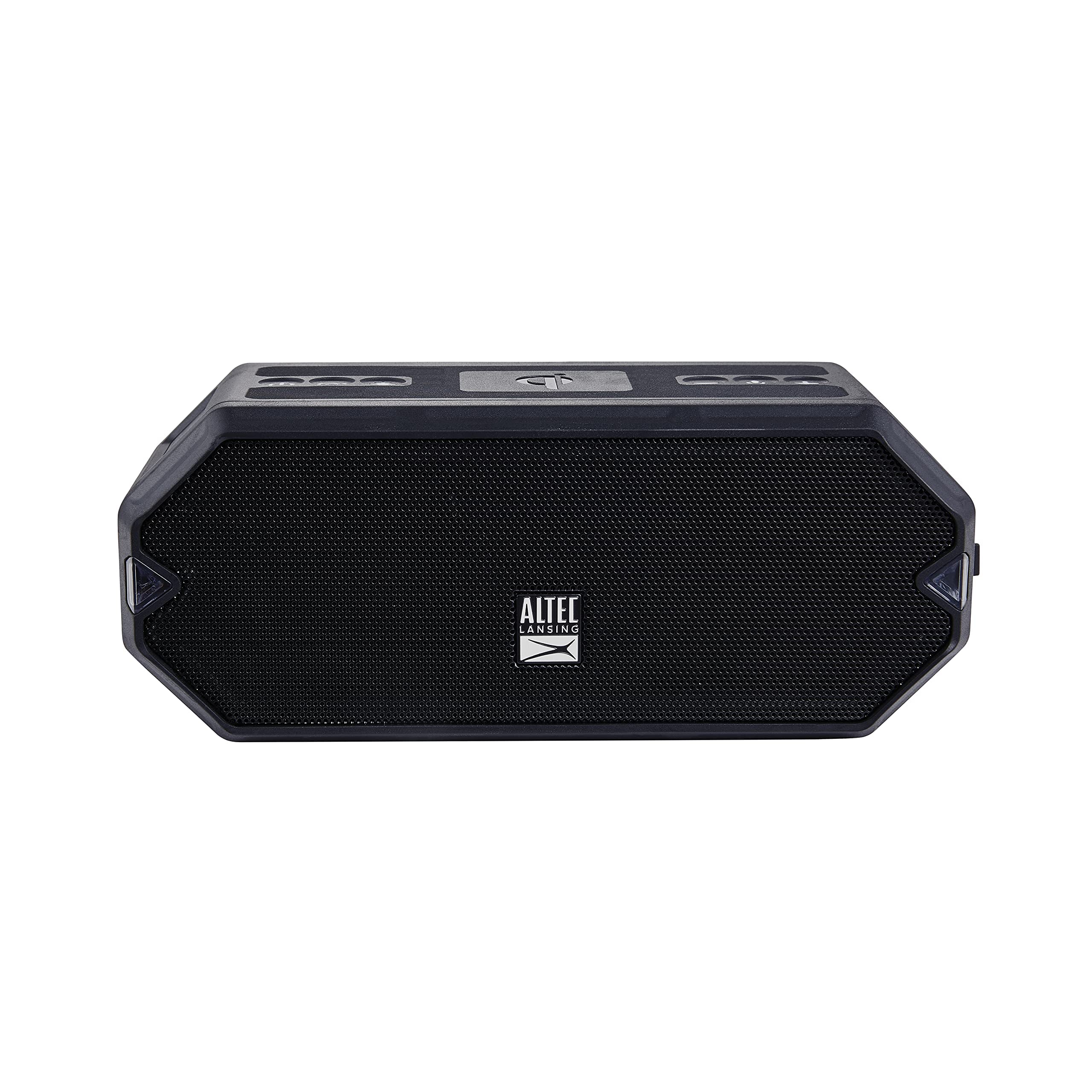 Altec Lansing HydraBlast Wireless Bluetooth Speaker - IP67 Waterproof, 20H Playtime, USB-C Rechargeable with Built-in Phone Charger & LED Lights - Perfect for Outdoor Parties, Beach, Pool & Camping (Black)