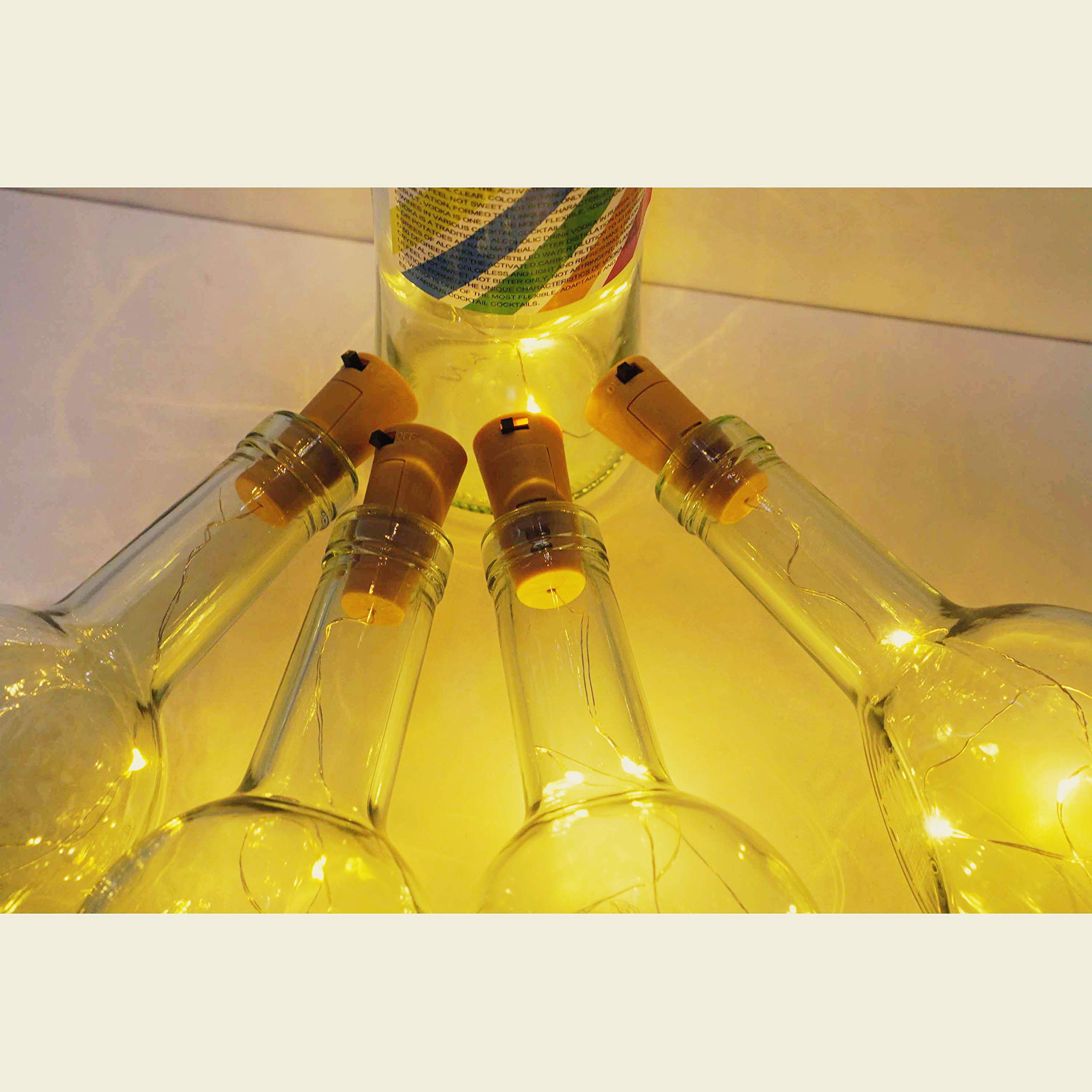 24 Pack 20 LED Wine Bottle Cork Lights - Battery Operated Fairy String Lights with Copper Wire for DIY, Christmas, Halloween, Wedding & Party Decor - Indoor Outdoor Starry Lights (Warm White) - Perfect for Table Centerpieces, Backyard Lighting & Holiday Atmosphere