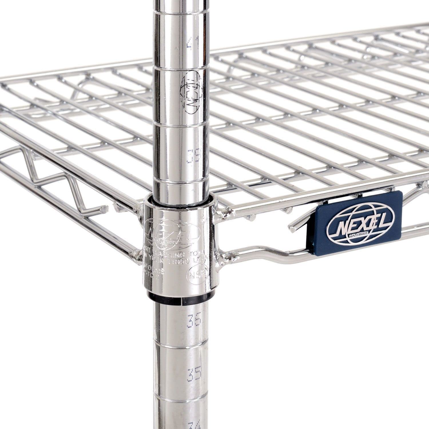 Nexel 4-Tier Adjustable Chrome Wire Shelving Unit - 18