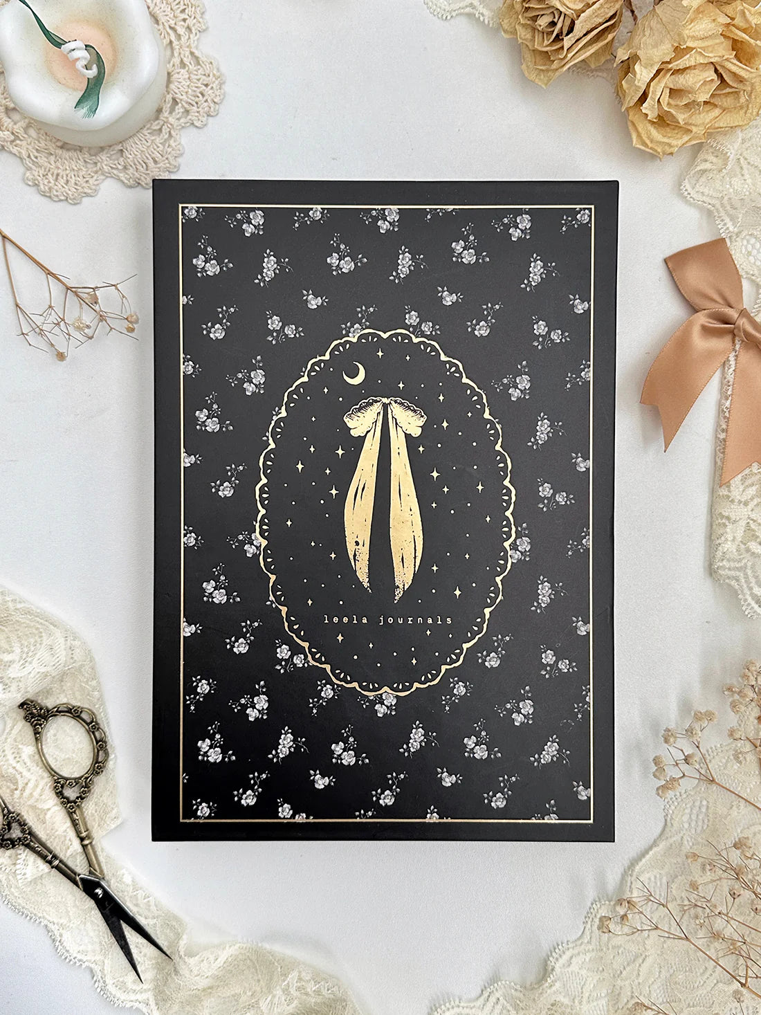 Black Lolita Style A5 Notebook - Cute Kawaii Journal for School, Work & Anime Fans - Perfect for Note Taking, Sketching & Gift Giving