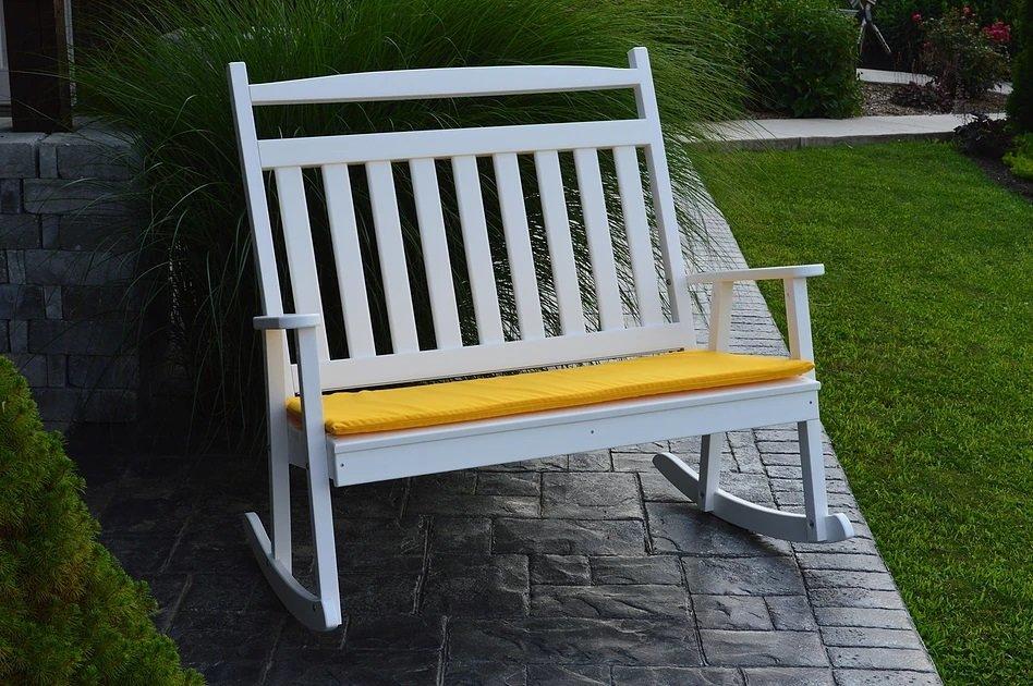 A & L Furniture Poly Classic Double Rocker - Comfortable Outdoor Patio Rocking Chair for Porch, Garden, and Backyard Relaxation