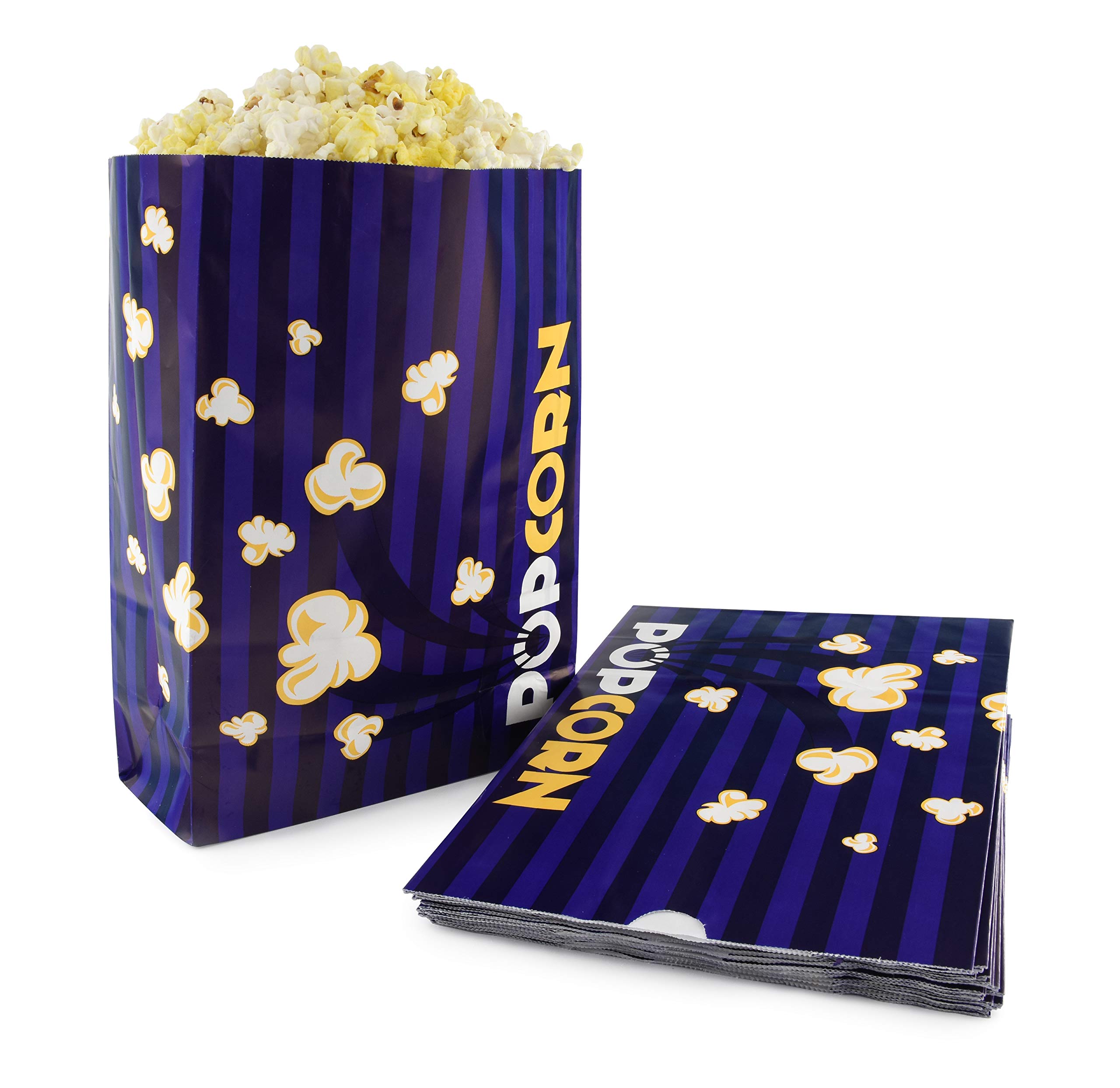 Snappy Popcorn Flat Bottom Theater Popcorn Bags - 170oz (500 Count) - Perfect for Movie Nights, Concessions & Bulk Snack Packaging