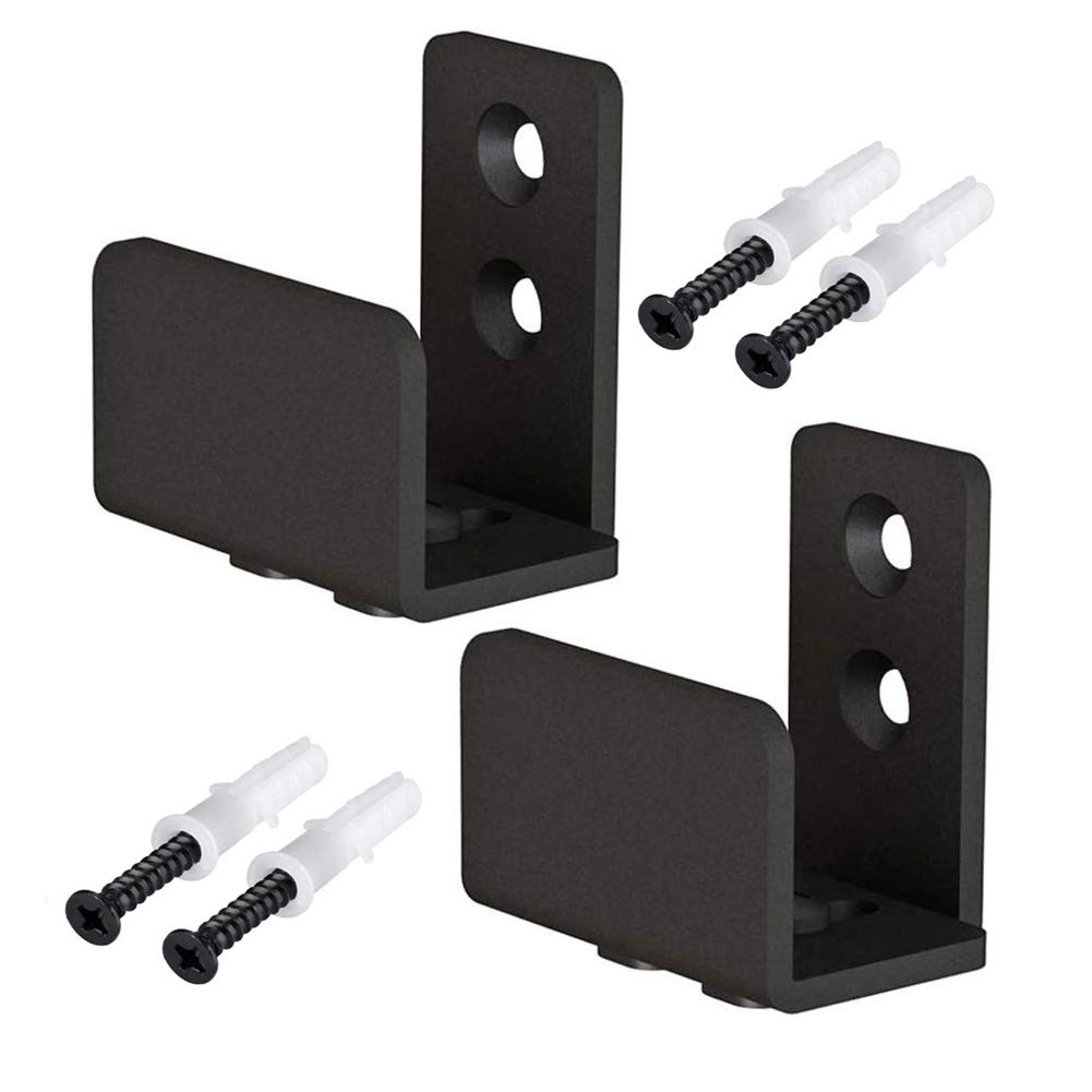 2 Pack Adjustable Sliding Barn Door Floor Guide Roller - Wall Mount Hardware for Smooth Door Movement - Perfect for Bedroom, Closet, and Home Office Doors