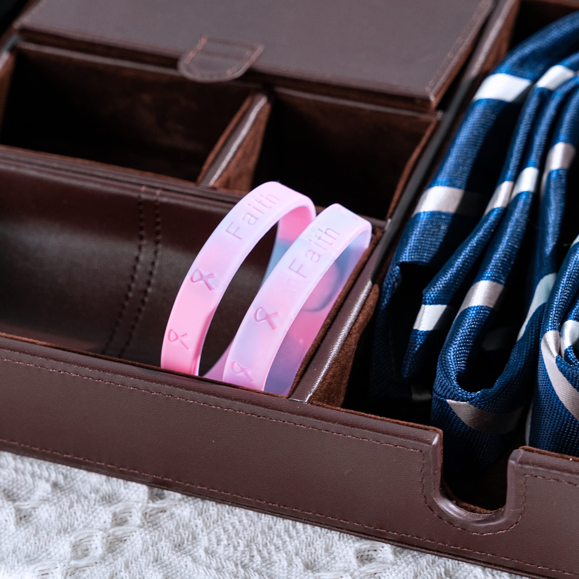 Pink & Blue Silicone Awareness Bracelets Bundle Pack - Memorial, Fundraising, Gift for Women & Men - Perfect for Cancer Awareness, Charity Events & Daily Wear