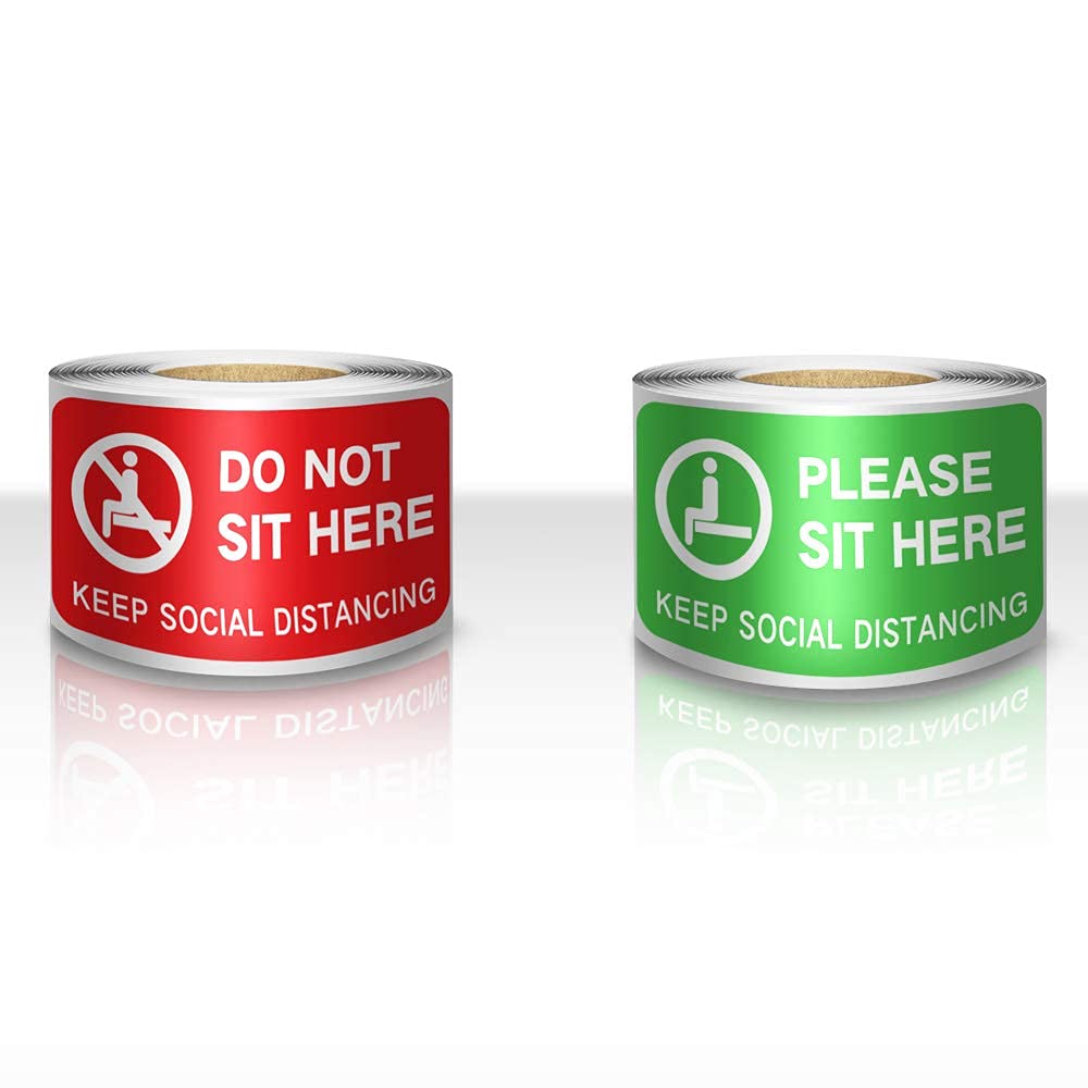 200 PCS Do Not Sit Here Sticker Tape & 200 PCS Please Sit Here Sticker Tape 3
