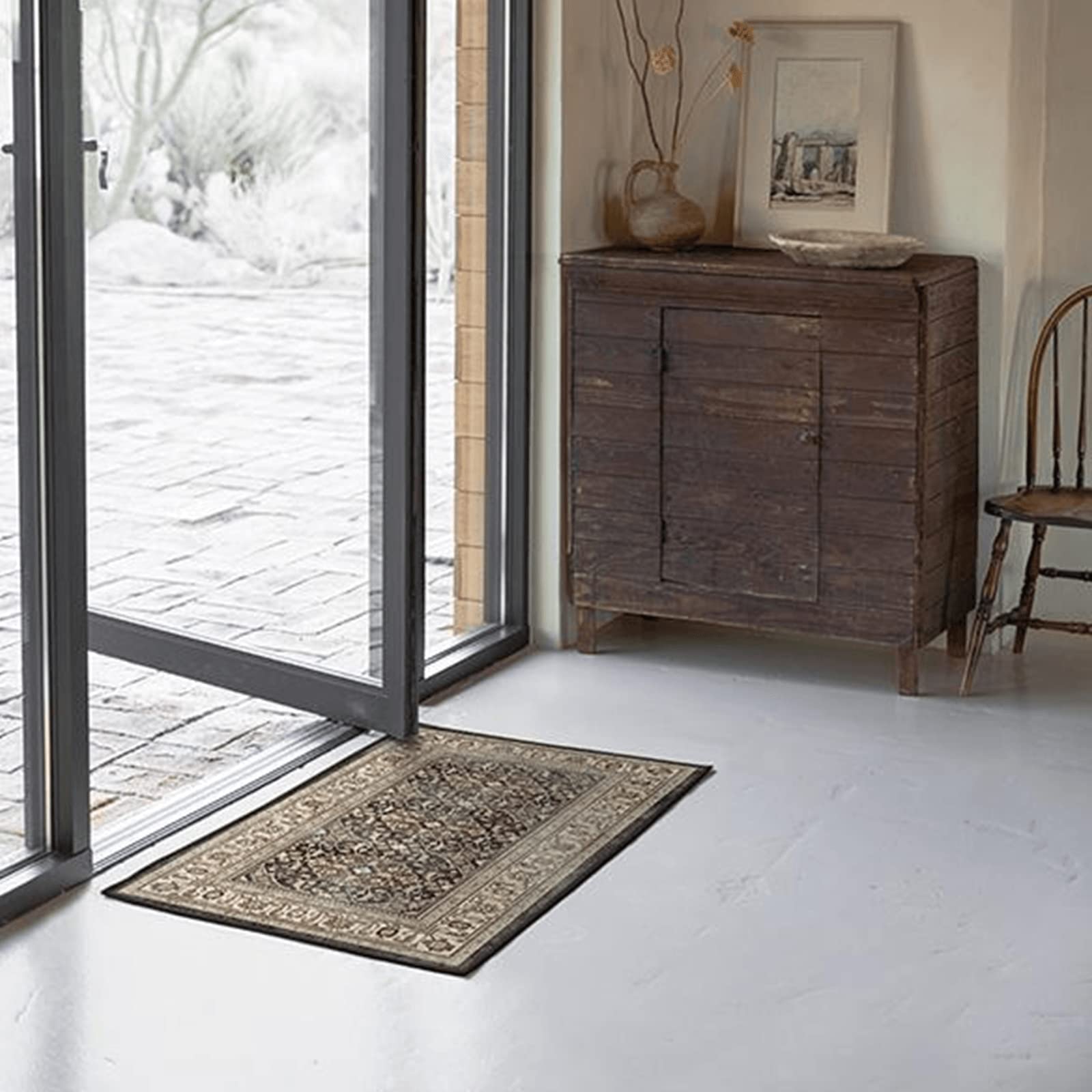 Ruggable Washable 2x3 Area Rug - Alessia Dark Wood Pattern | Premium Non-Slip Rug for Living Room, Bedroom, Kitchen, Office & Classroom | Perfect for High-Traffic Areas & Pet-Friendly Homes