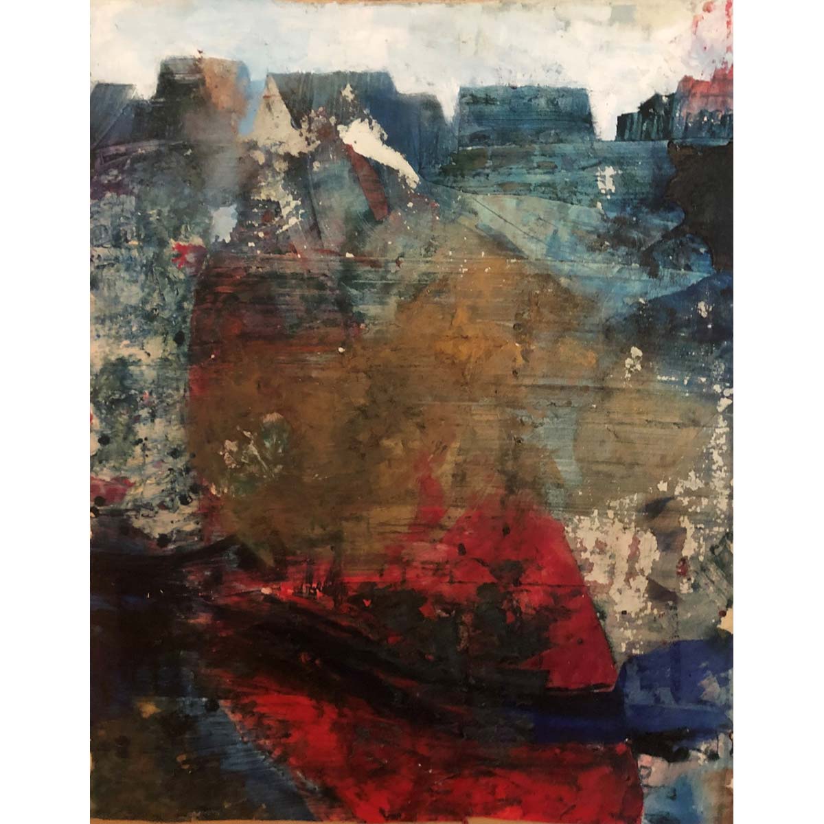 Heartquake Natural Pigment Canvas Painting - Handmade Abstract Art for Home & Office Decor | Perfect for Living Room, Bedroom, and Gift Giving