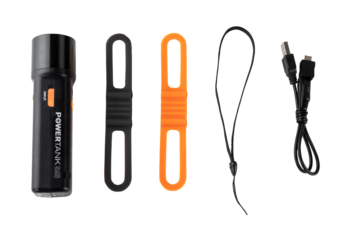 PowerTank Glow 5000 - High Capacity Portable Power Bank with LED Flashlight | Fast Charging for iPhone, Android, Tablets | Perfect for Camping, Travel & Emergency Power Backup
