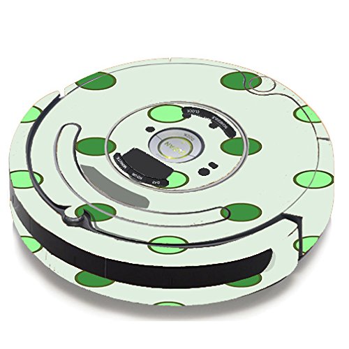 iRobot Roomba 650 655 Skin Decal Vinyl Wrap - Green Polka Dots Design | Protective Cover for Robot Vacuum | Perfect for Home, Office & Gift Giving