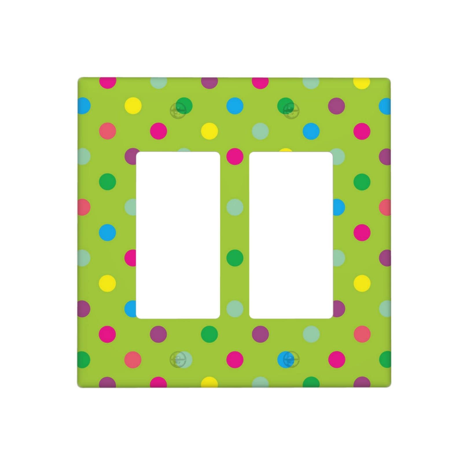 Green Dots Double Decorator Light Switch Cover - Classic 2-Gang 4.5