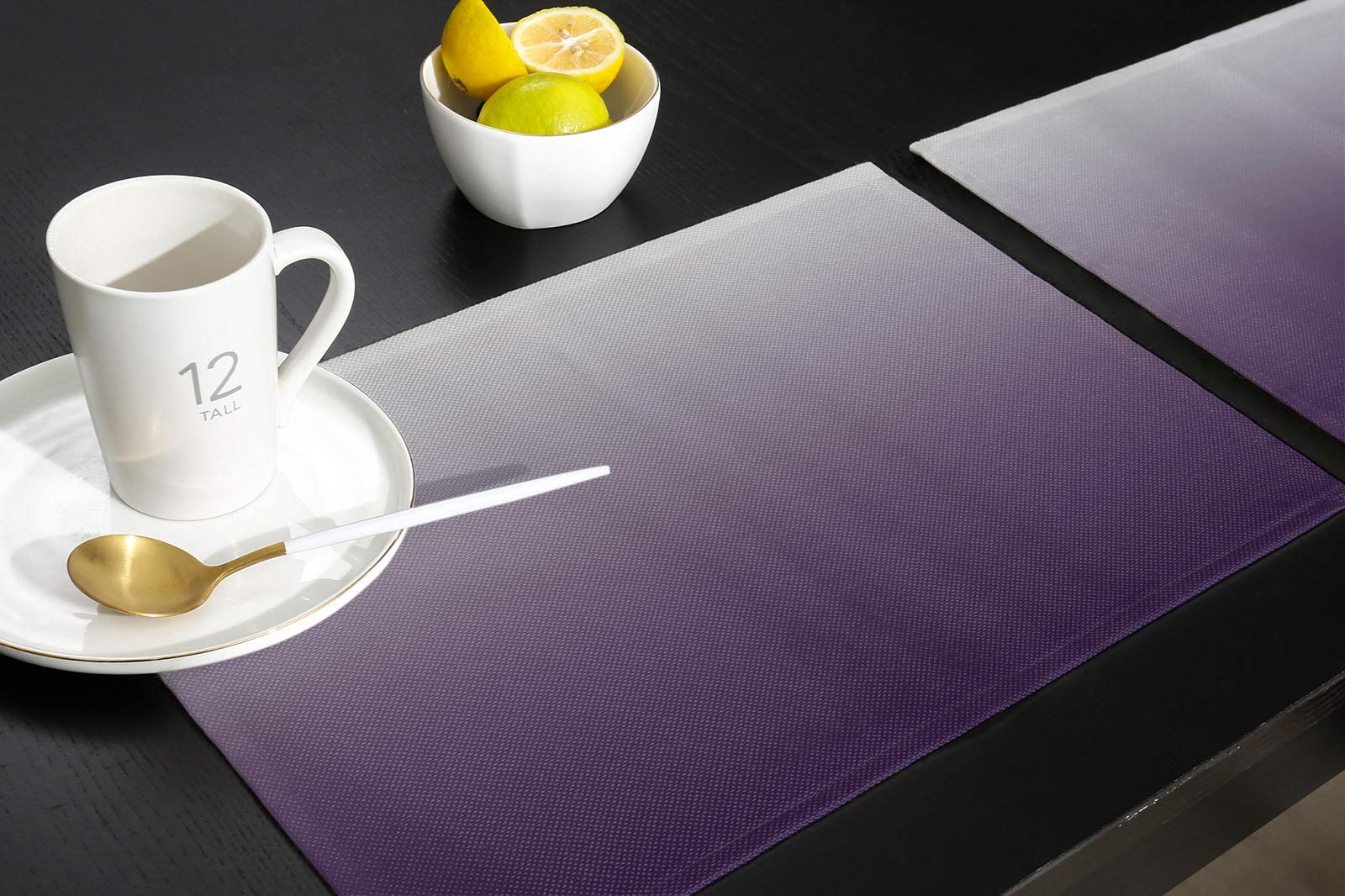 6-Pack Purple Grey Gradient Washable Placemats - 13