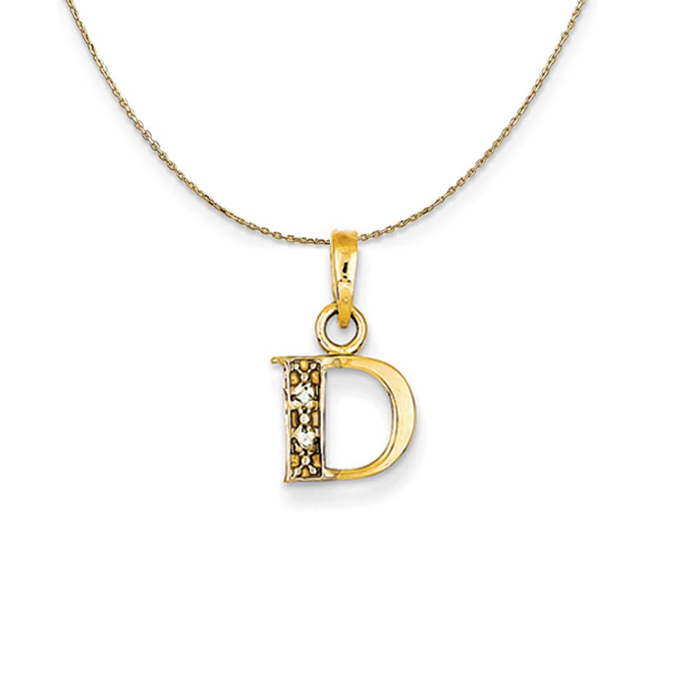 14K Yellow Gold Mini Chloe Initial D Necklace with Diamond Accent - Elegant Personalized Jewelry Gift for Women, Perfect for Birthdays, Anniversaries & Special Occasions