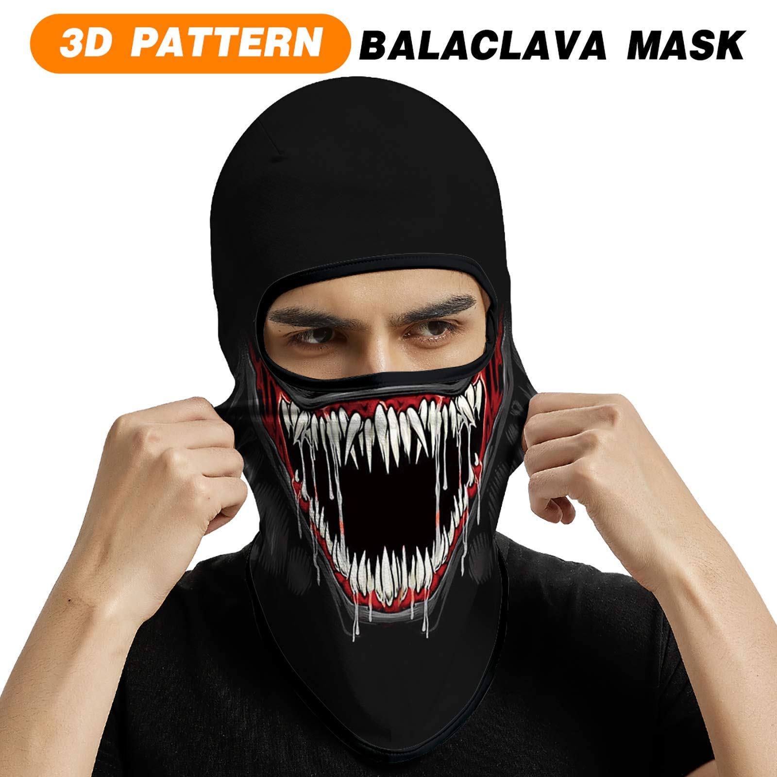 Venswell 3D Skull Balaclava Face Mask - Winter Ski Mask for Cycling, Motorcycle & Snow Sports - Halloween Costume Accessory - Warm Full Face Cover for Outdoor Activities & Cosplay