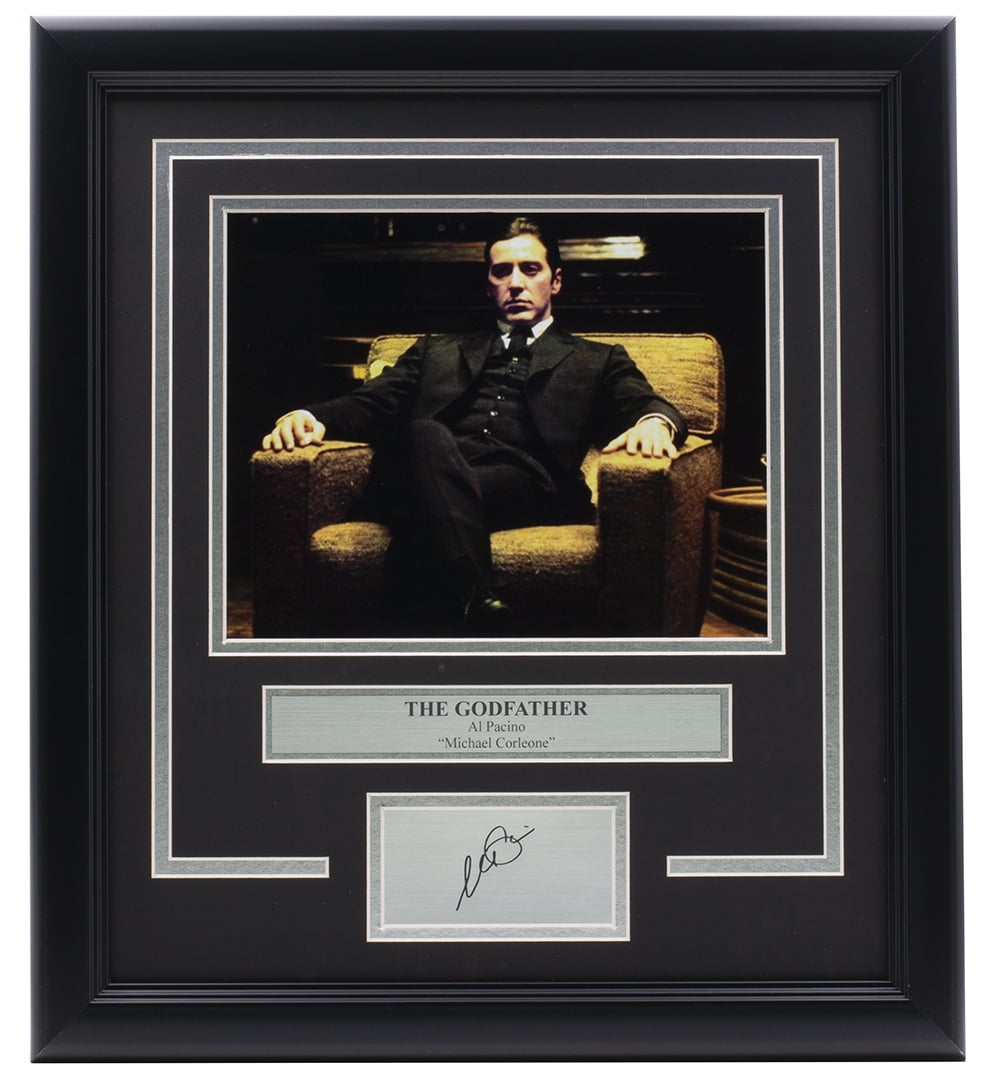 Al Pacino Framed 8x10 The Godfather Movie Photo with Laser Engraved Signature - Perfect for Home Theater Decor, Movie Memorabilia Collection & Gangster Film Fan Gifts