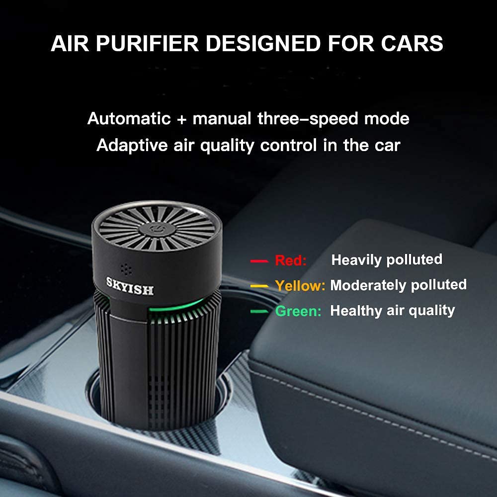 SK-60 True HEPA Air Purifier with Auto Mode & Air Quality Monitor - 3 Purification Modes, Ultra Quiet for Home, Office, Bedroom and Car Use