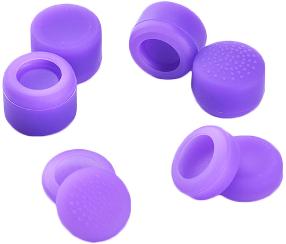 8-Pack Anti-Slip Thumb Stick Grips for PS5/PS4/PS3/PS2, Switch Pro, Xbox One/360 Controllers - Purple Joystick Caps for Enhanced Gaming Comfort & Grip