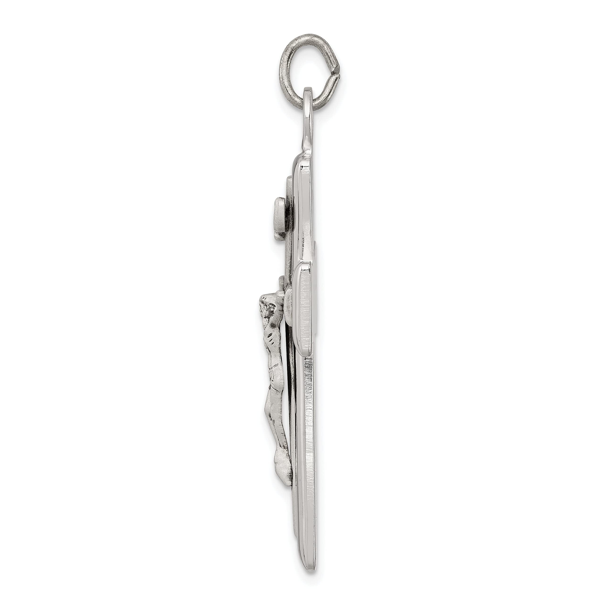 INRI Crucifix Sterling Silver Pendant Charm - Religious Jewelry for Necklaces & Bracelets - Perfect for Gifts, Baptisms, and Daily Wear