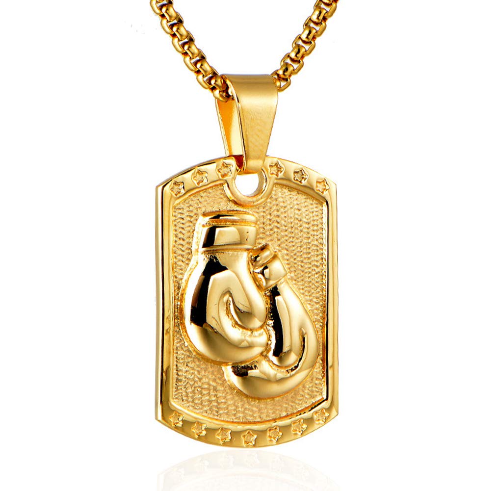 Men's Fitness Boxing Glove Pendant Necklace - Stainless Steel Masculine Jewelry for Gym, Workout & Sports Enthusiasts - Perfect Gift for Boxers & Athletes